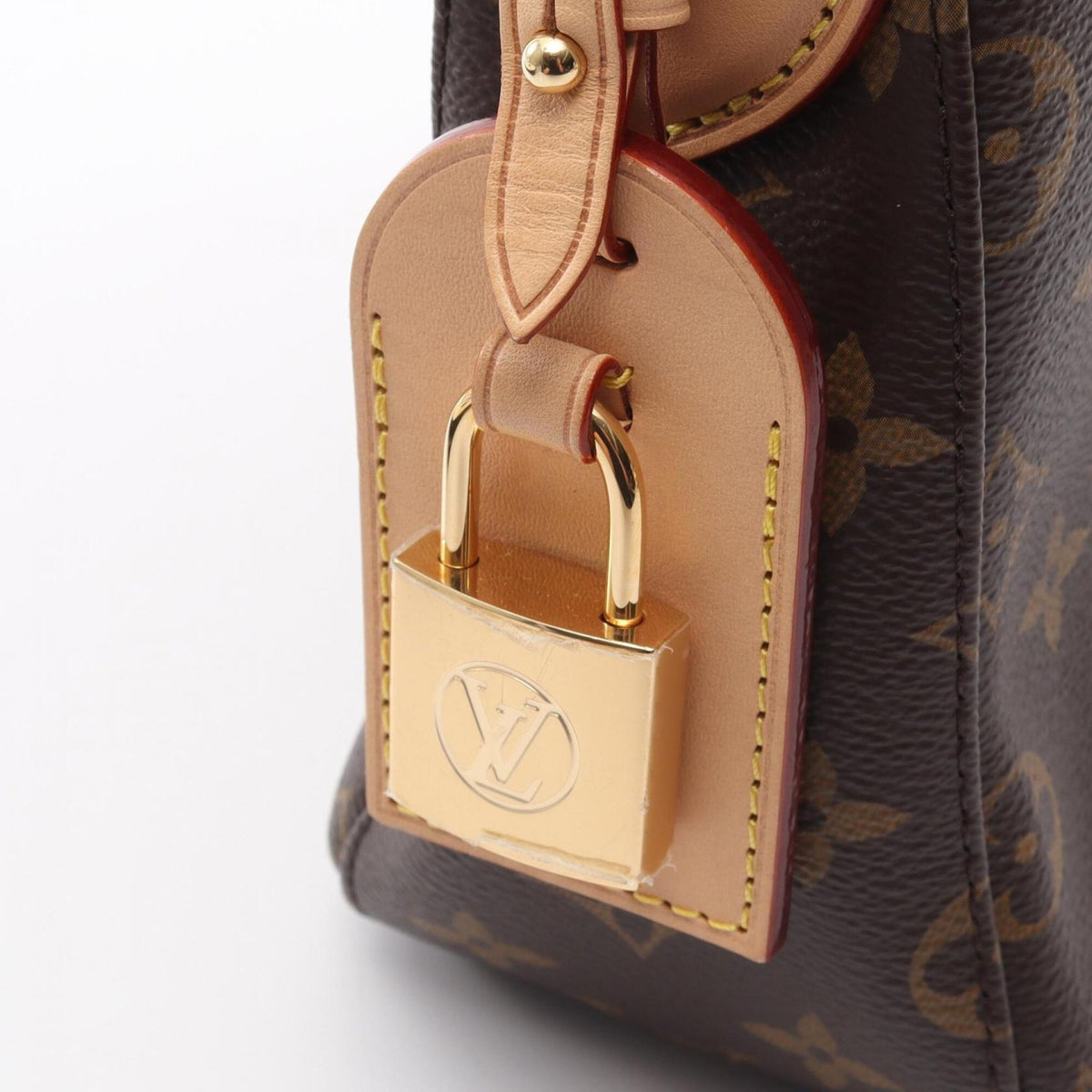 Louis Vuitton Brown Monogram Leather Handbag Shoulder Bag (Pre-Owned)