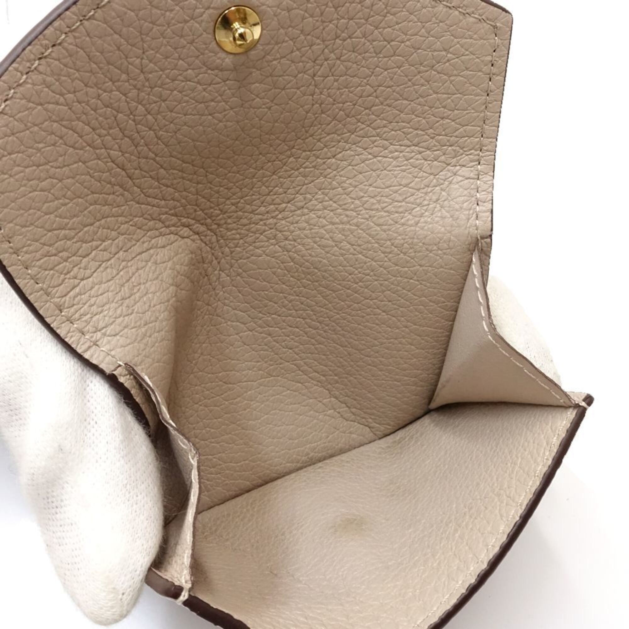 Louis Vuitton Grayish Leather Wallet (Tri-Fold) (Pre-Owned)