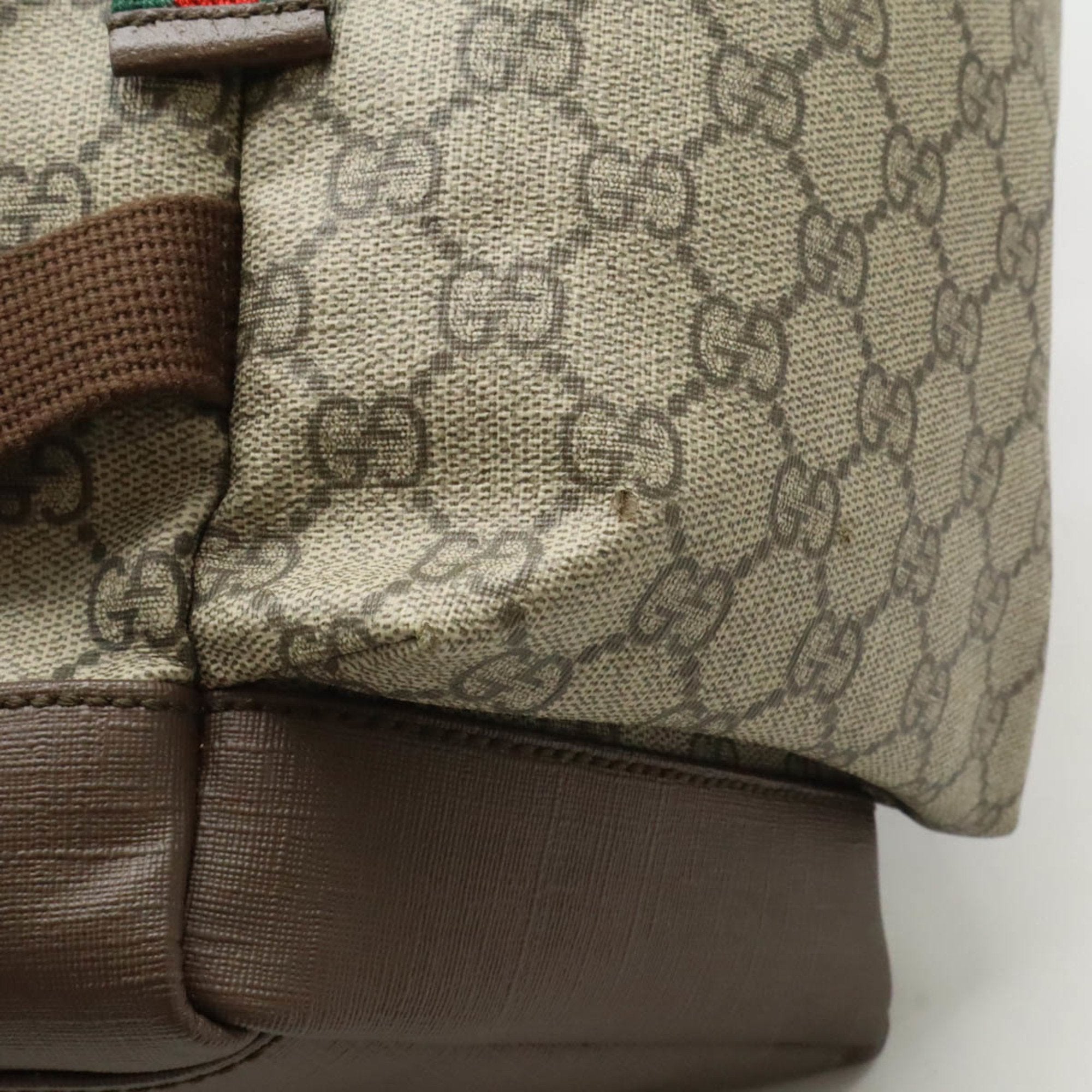 Gucci Beige Brown Green Red Color Pvc Leather Backpack (Pre-Owned)