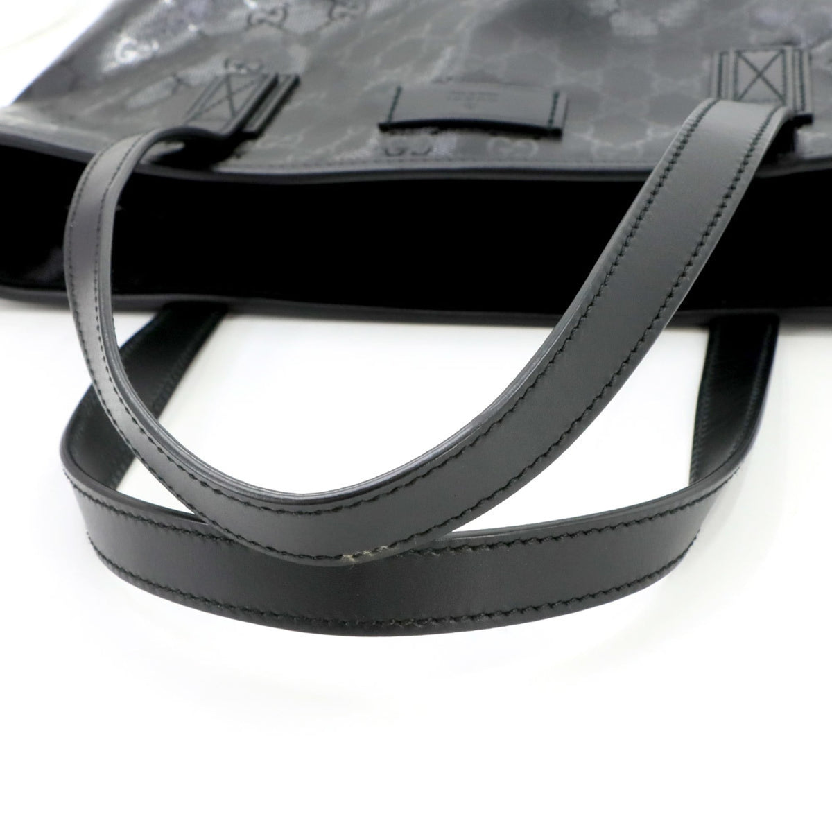 Gucci Black Pvc Leather Handbag Tote Bag (Pre-Owned)