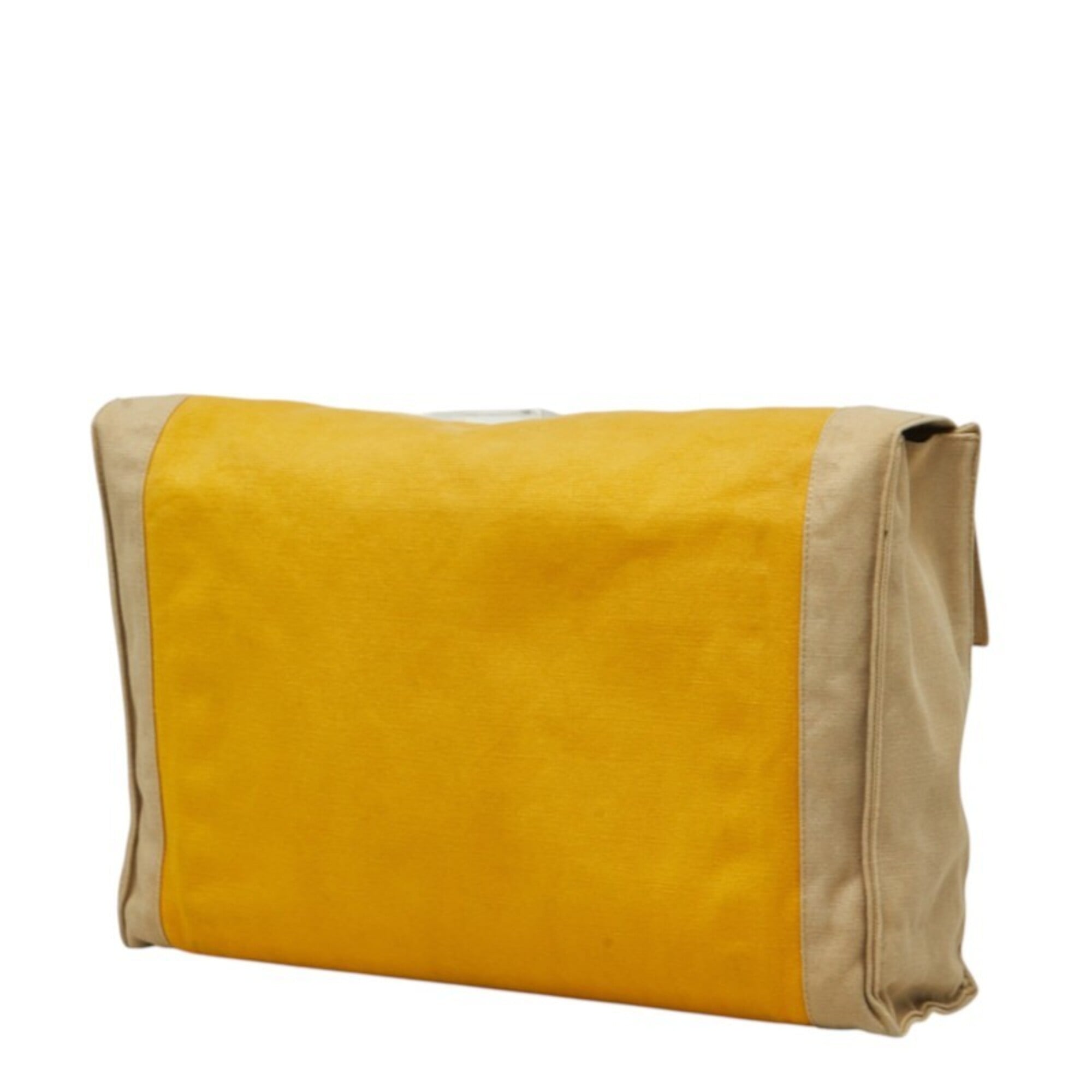 Hermes Beige Yellow Canvas Clutch Bag (Pre-Owned)