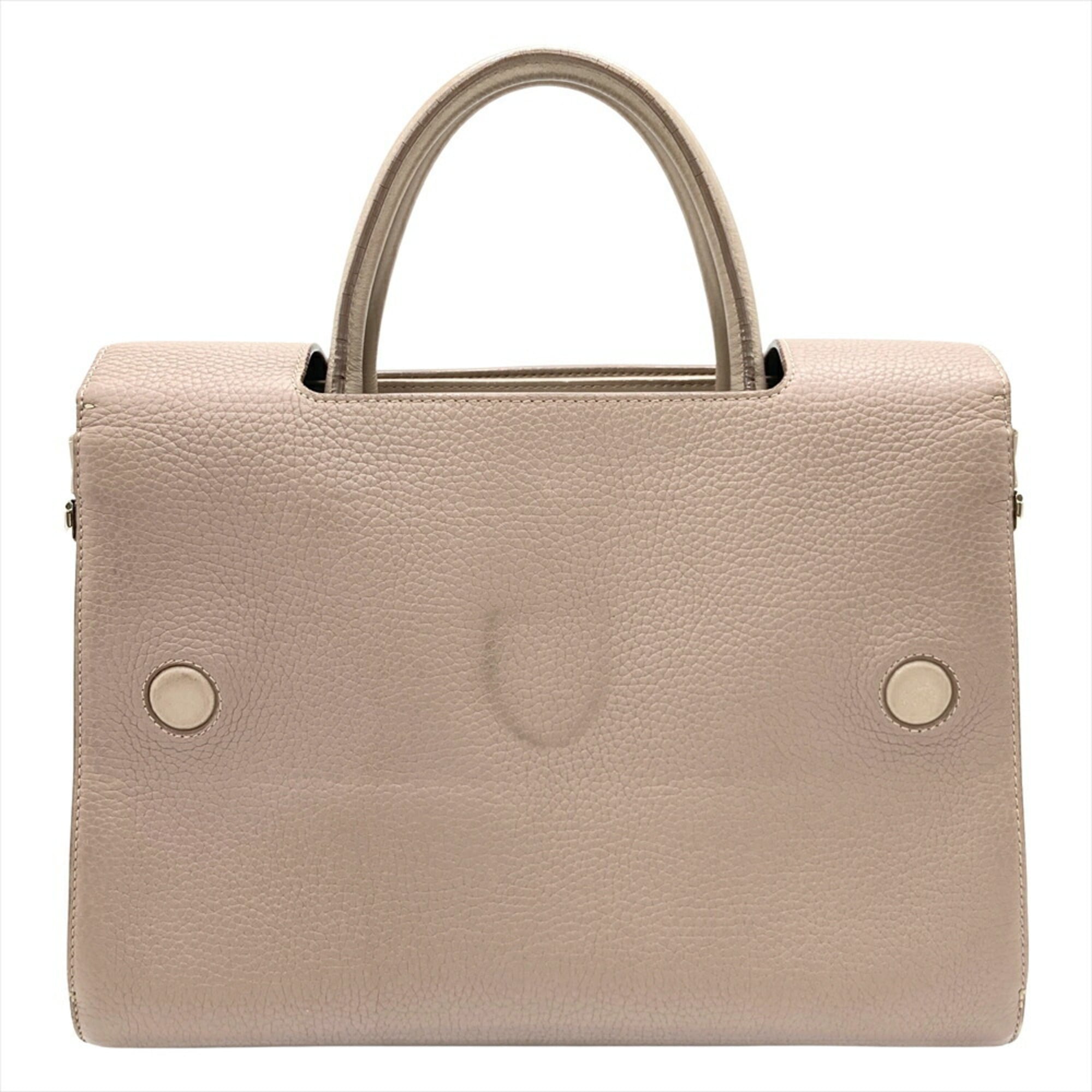 Christian Dior Grayish Leather Shoulder Bag (Pre-Owned)
