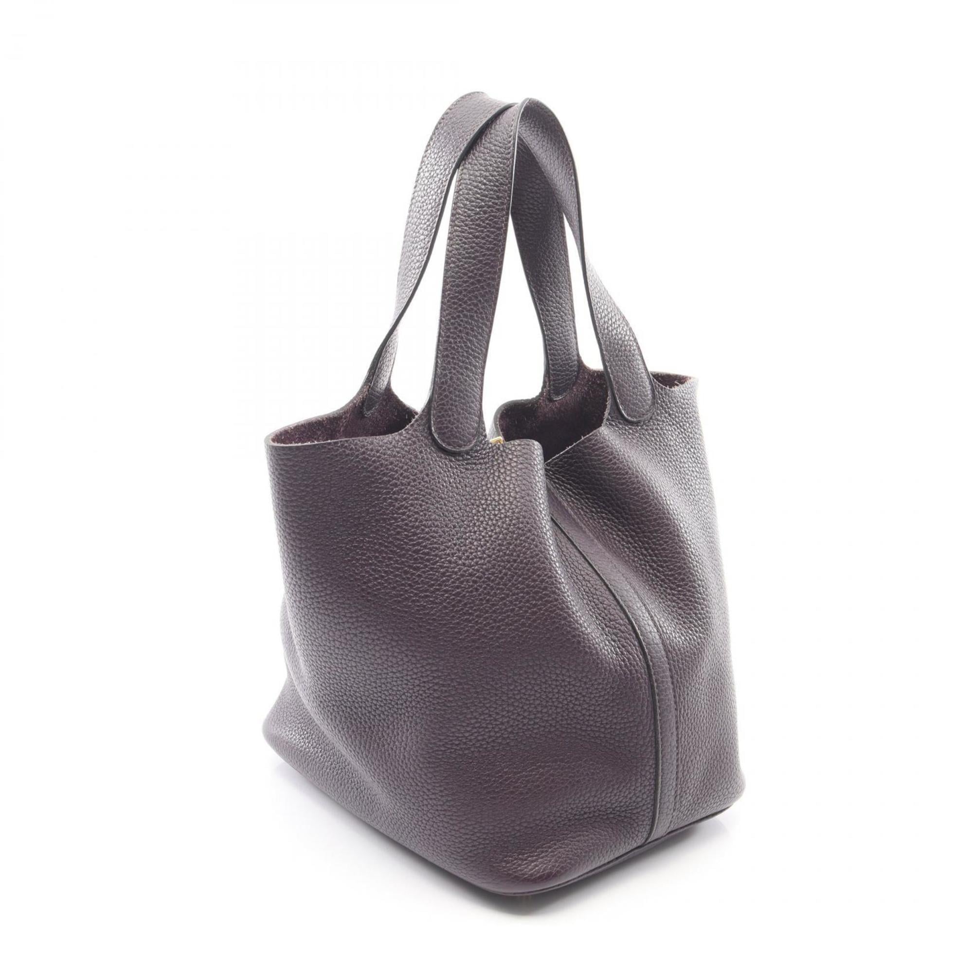 Hermes Purple Raisin Taurillon Clemence Leather Handbag (Pre-Owned)