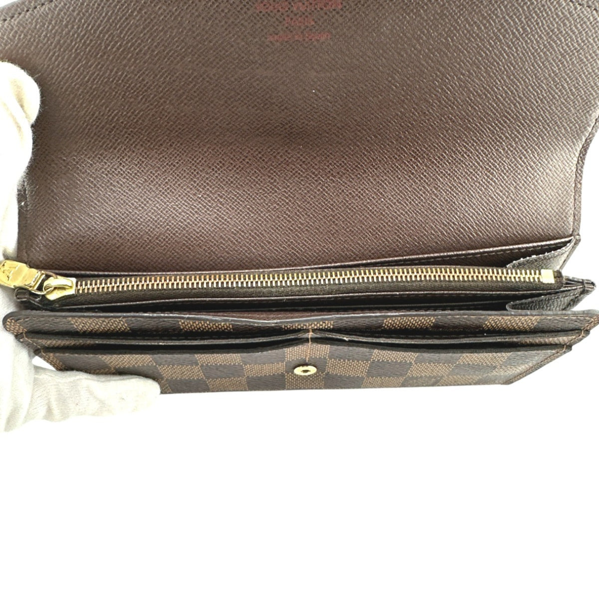Louis Vuitton Brown Damier Canvas Long Wallet (Tri-Fold) (Pre-Owned)