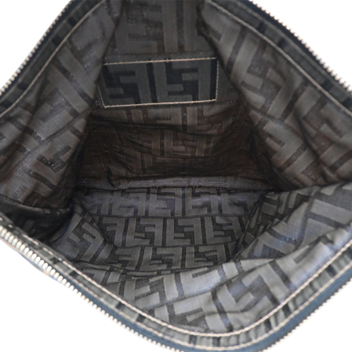 Fendi Brown Nylon Leather Clutch Bag (Pre-Owned)