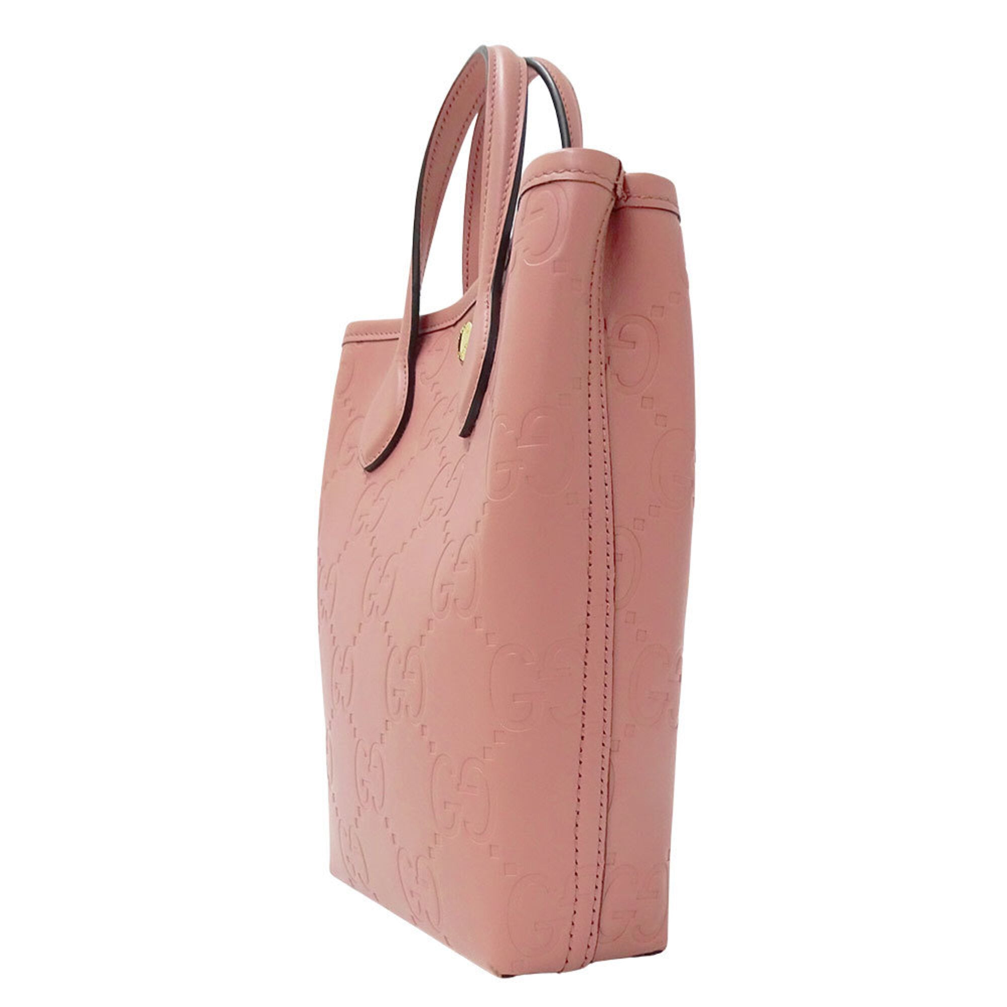 Gucci Pink Gg Leather Handbag Shoulder Bag (Pre-Owned)