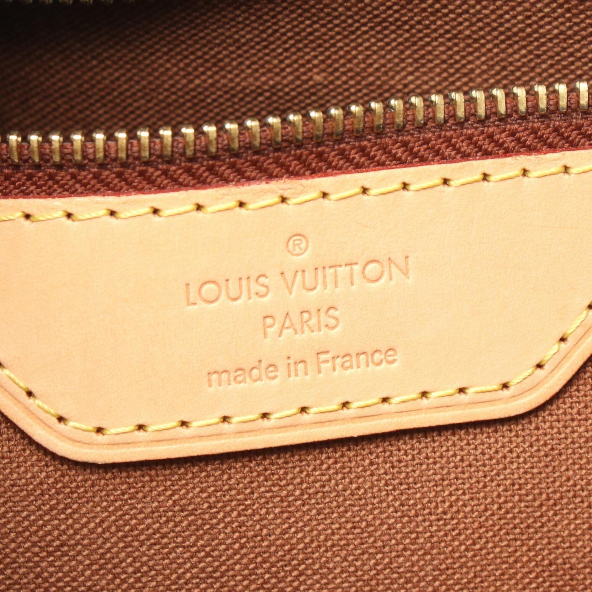 Louis Vuitton Brown Coated Canvas Leather Handbag Shoulder Bag (Pre-Owned)