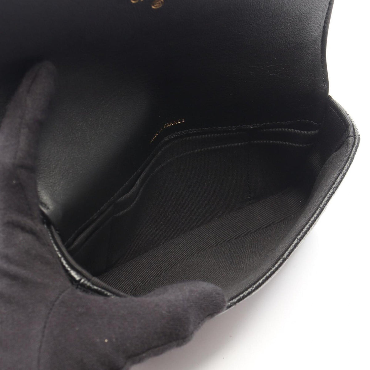 Chanel Black Grained Calfskin Handbag Shoulder Bag (Pre-Owned)