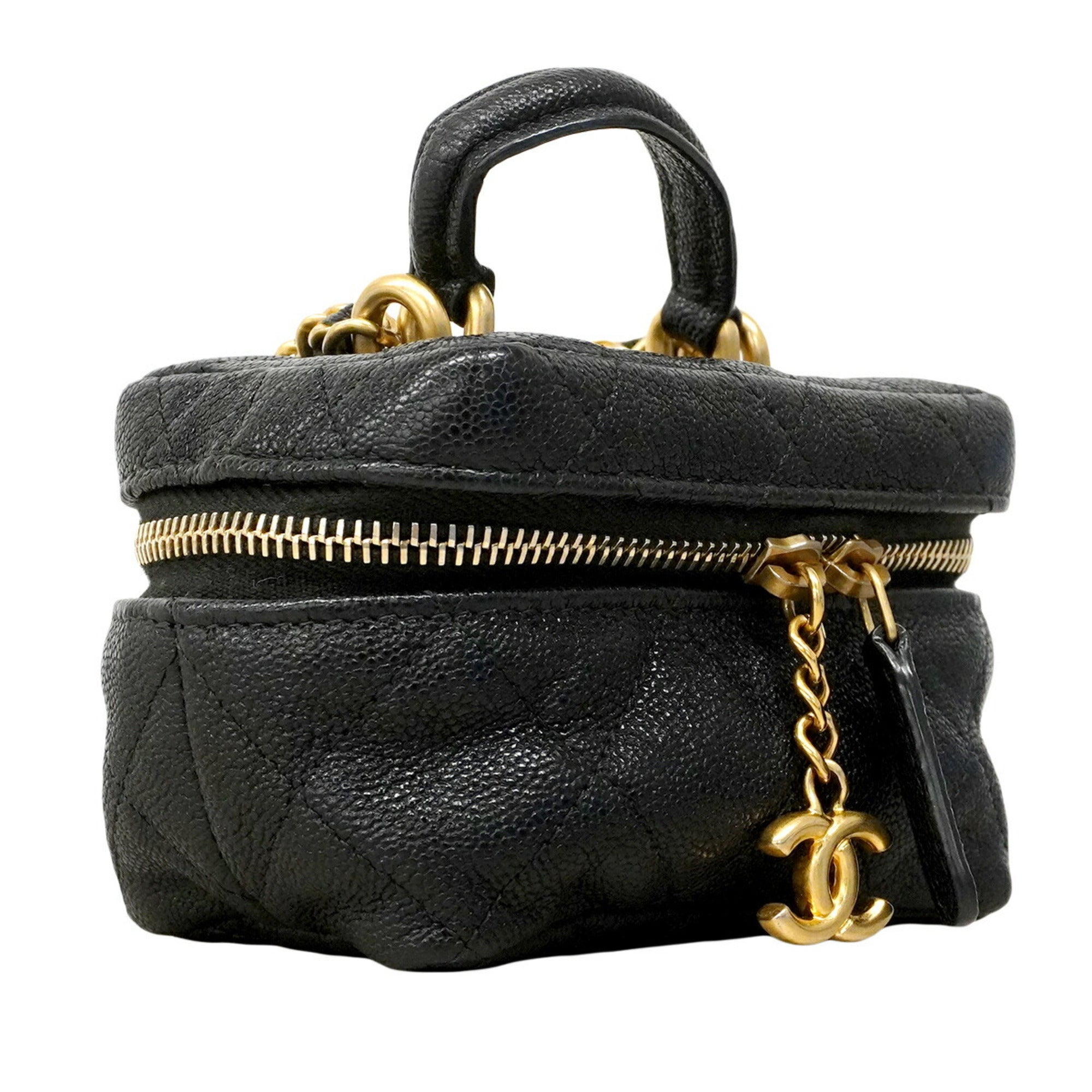 Chanel Black Grained Calfskin Vanity Bag (Pre-Owned)