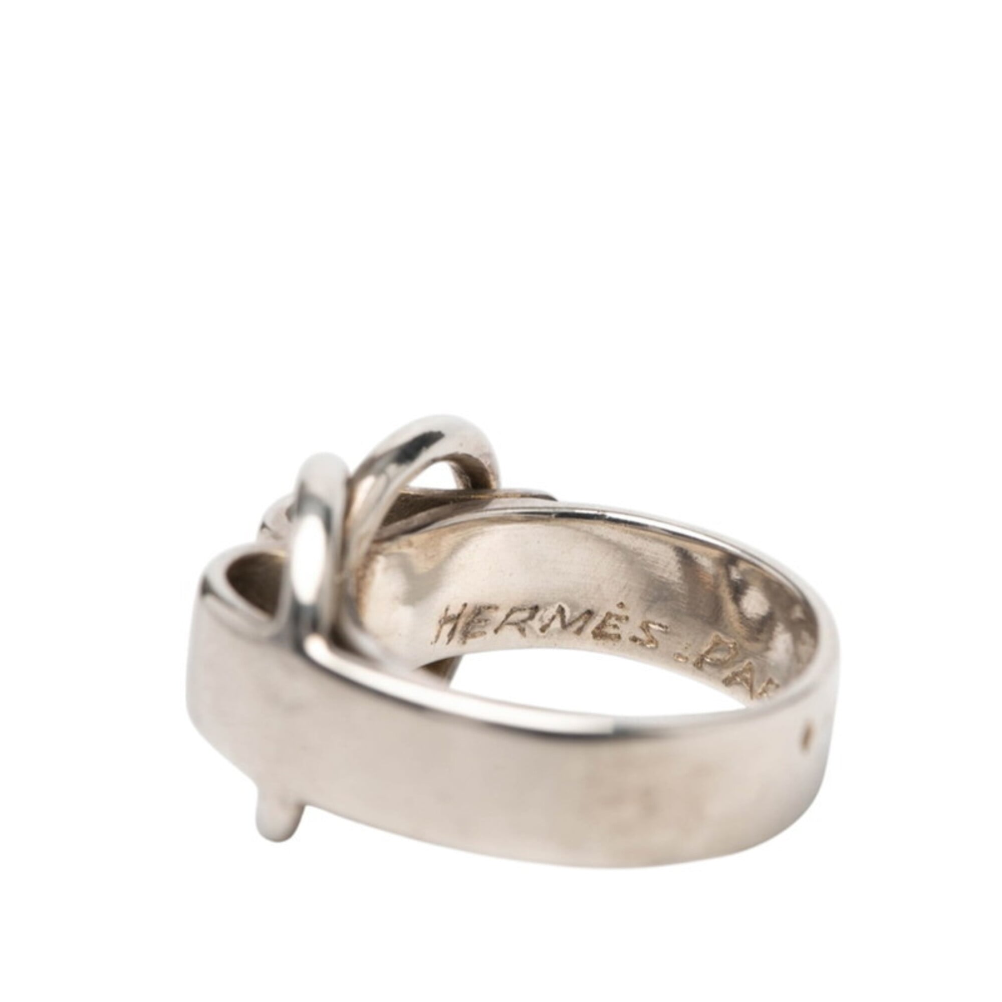 Hermes Silver Silver 925 Band Ring (Pre-Owned)