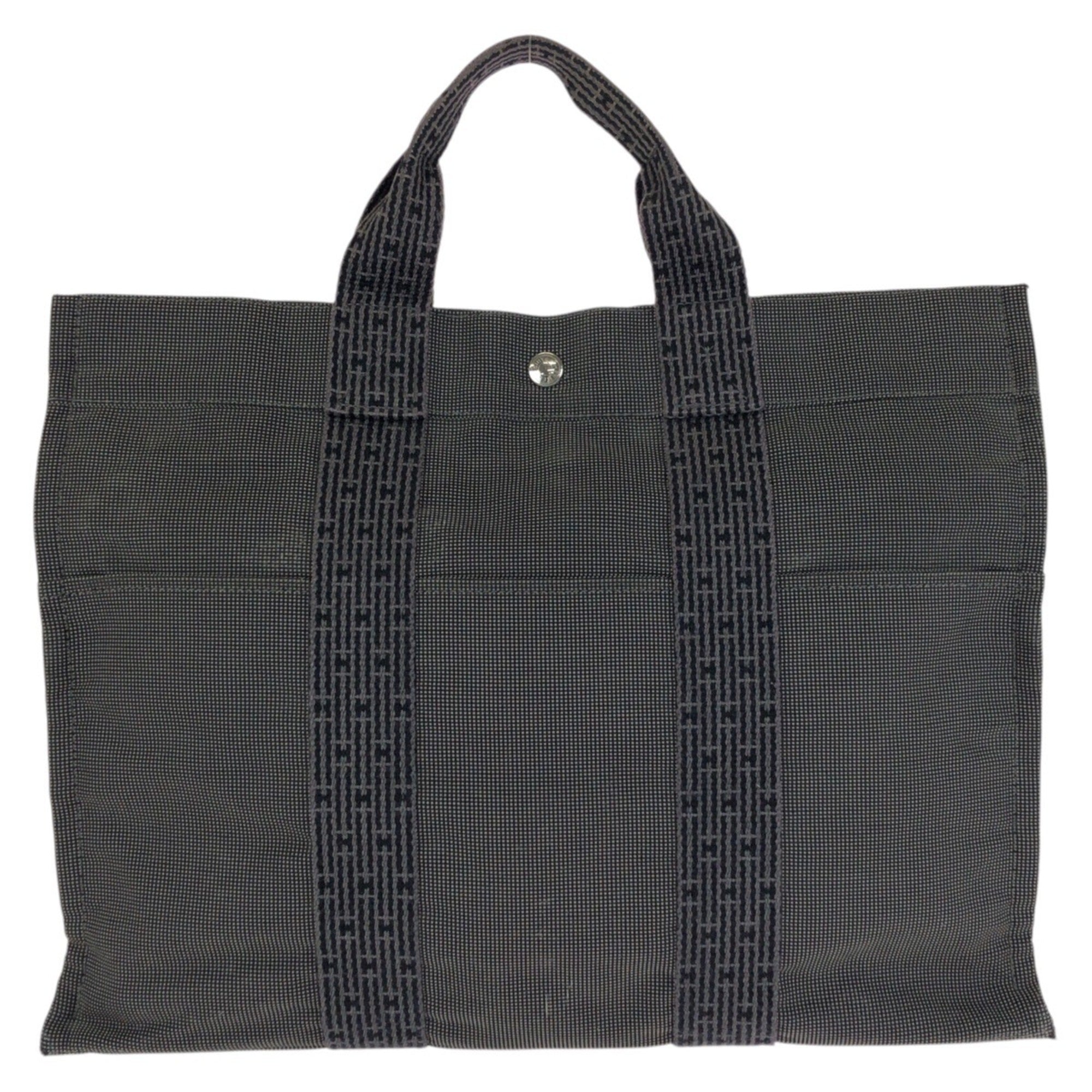 Hermes Gray Polyamide Polyester Handbag Tote Bag (Pre-Owned)