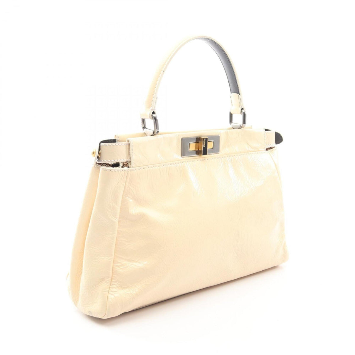 Fendi Ivory Patent Leather Handbag (Pre-Owned)