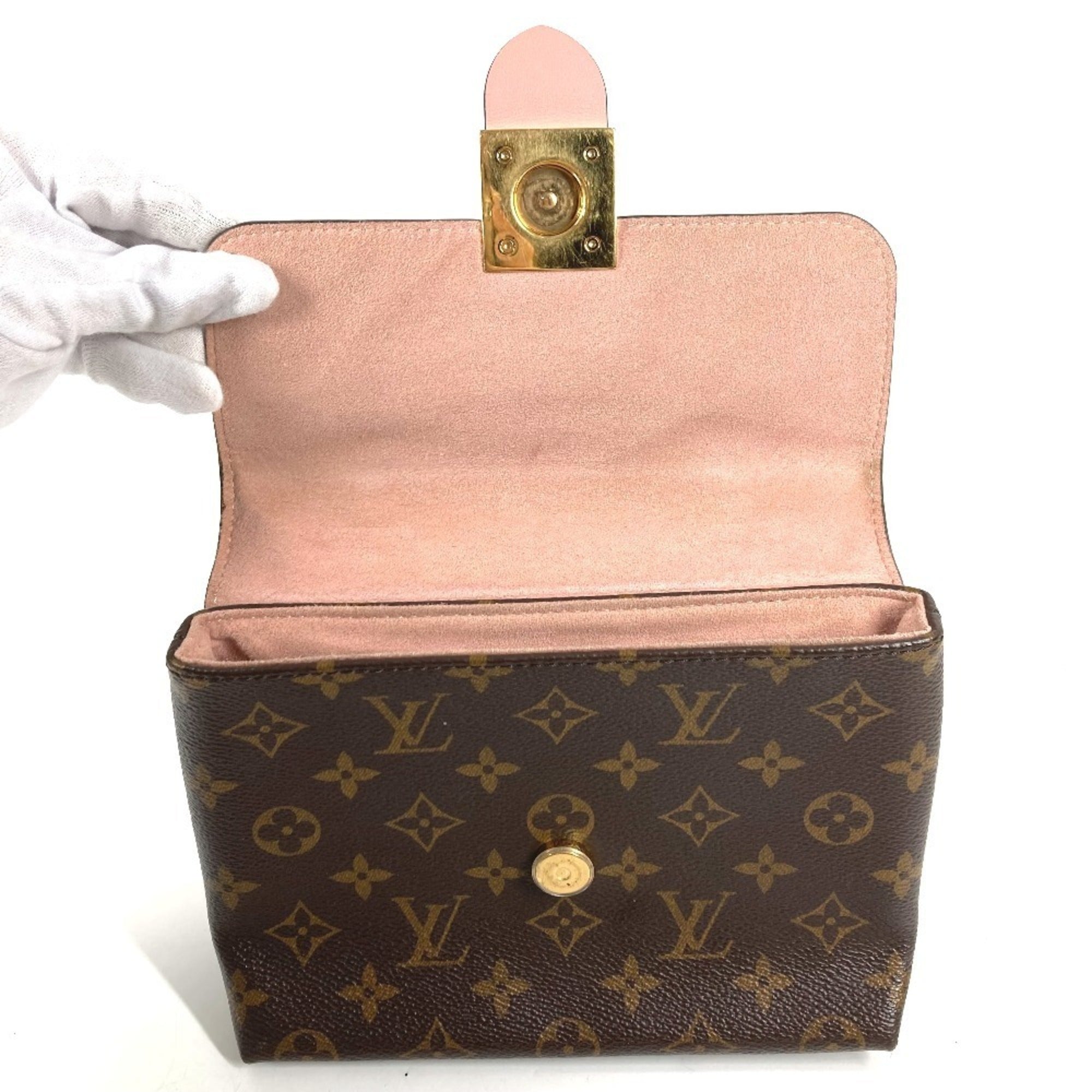 Louis Vuitton Monogram Brown Pink Rose Poudre Monogram Leather Handbag Shoulder Bag (Pre-Owned)
