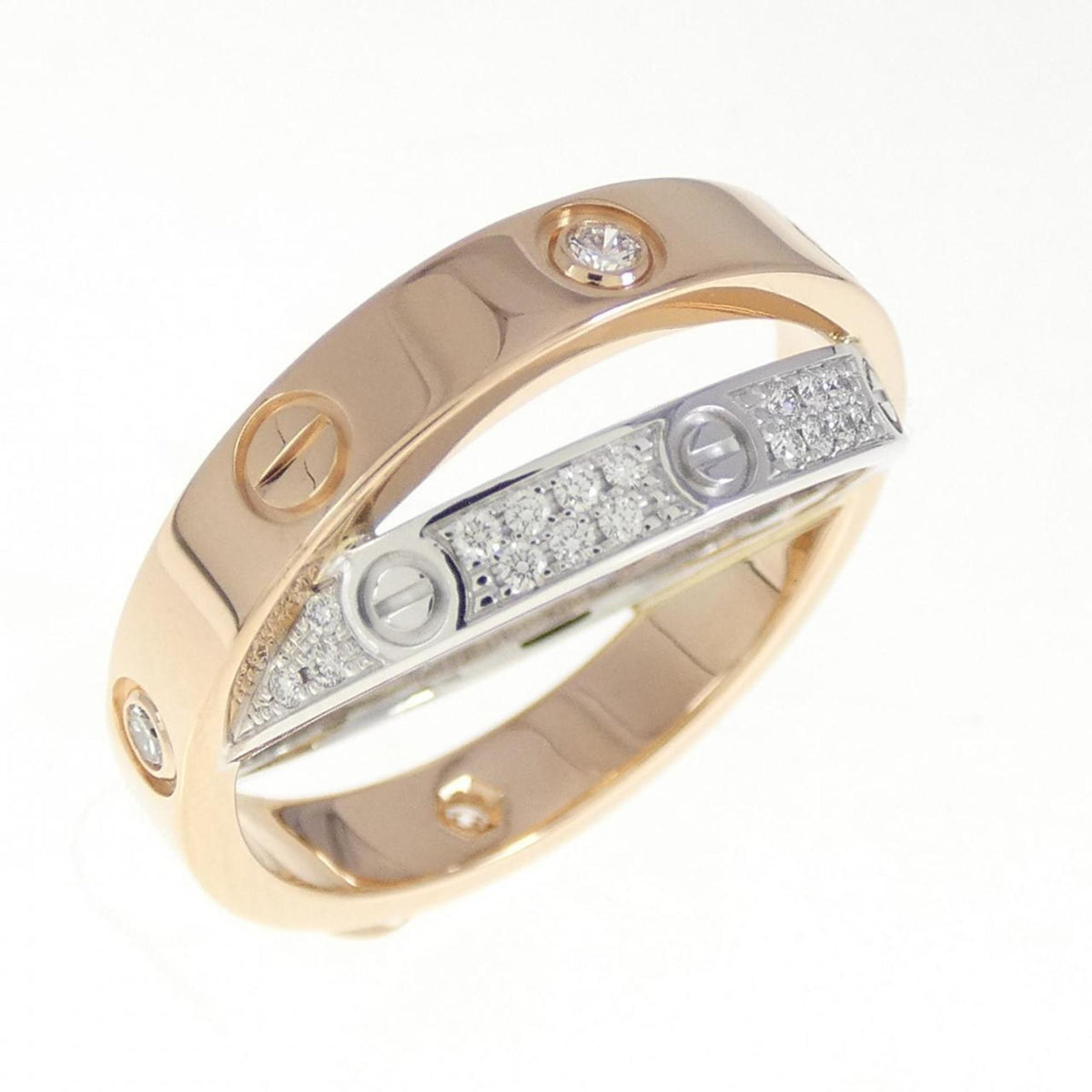 Cartier Pink Gold White Gold Pink Gold (18K) White Gold (18K) Band Ring (Pre-Owned)