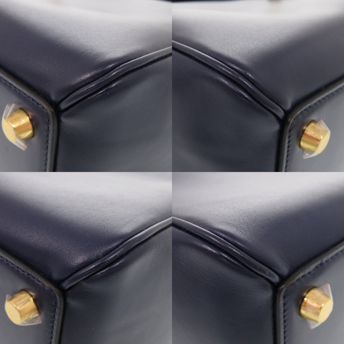 Celine Navy Leather Handbag Shoulder Bag (Pre-Owned)