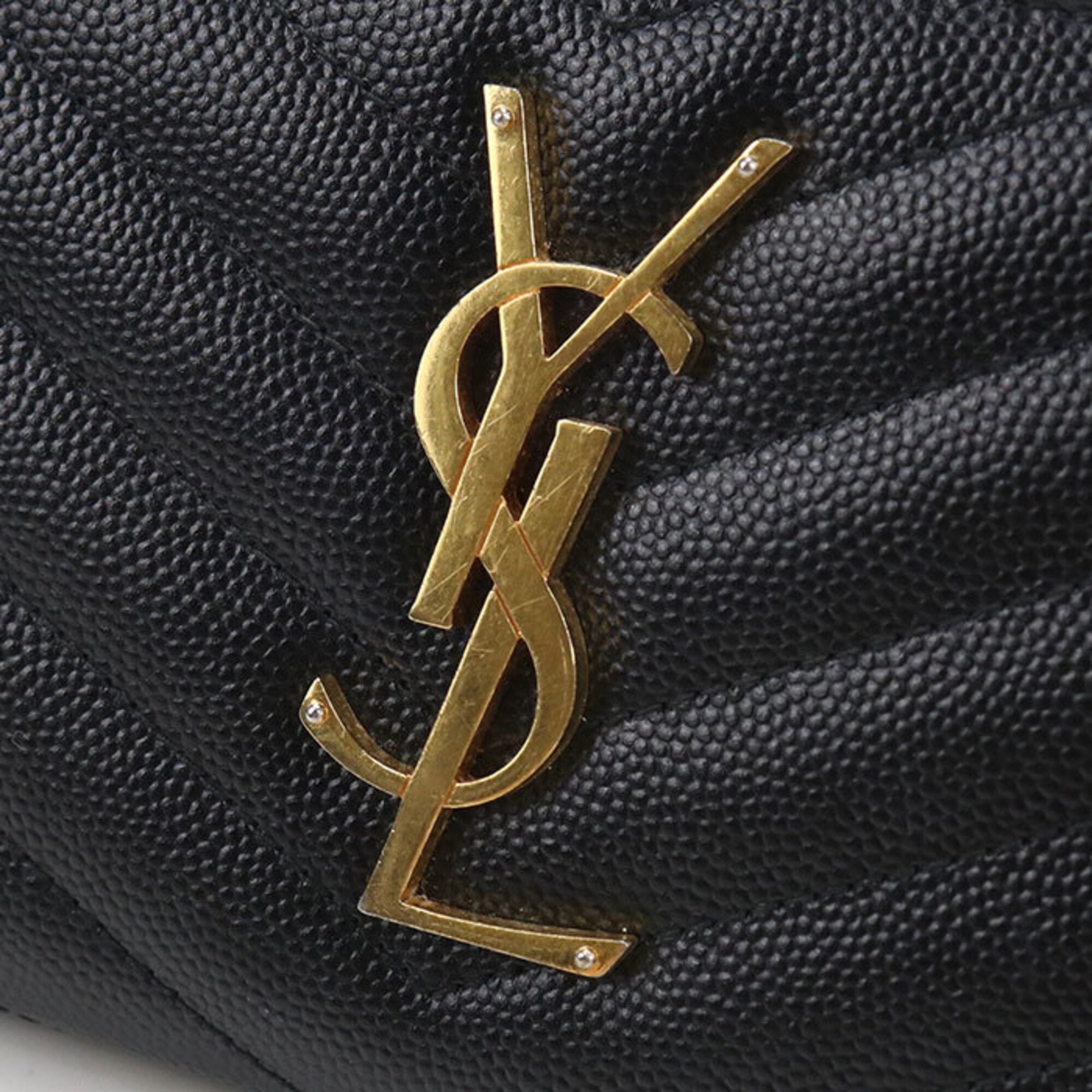 Saint Laurent Black Leather Long Wallet (Bi-Fold) (Pre-Owned)