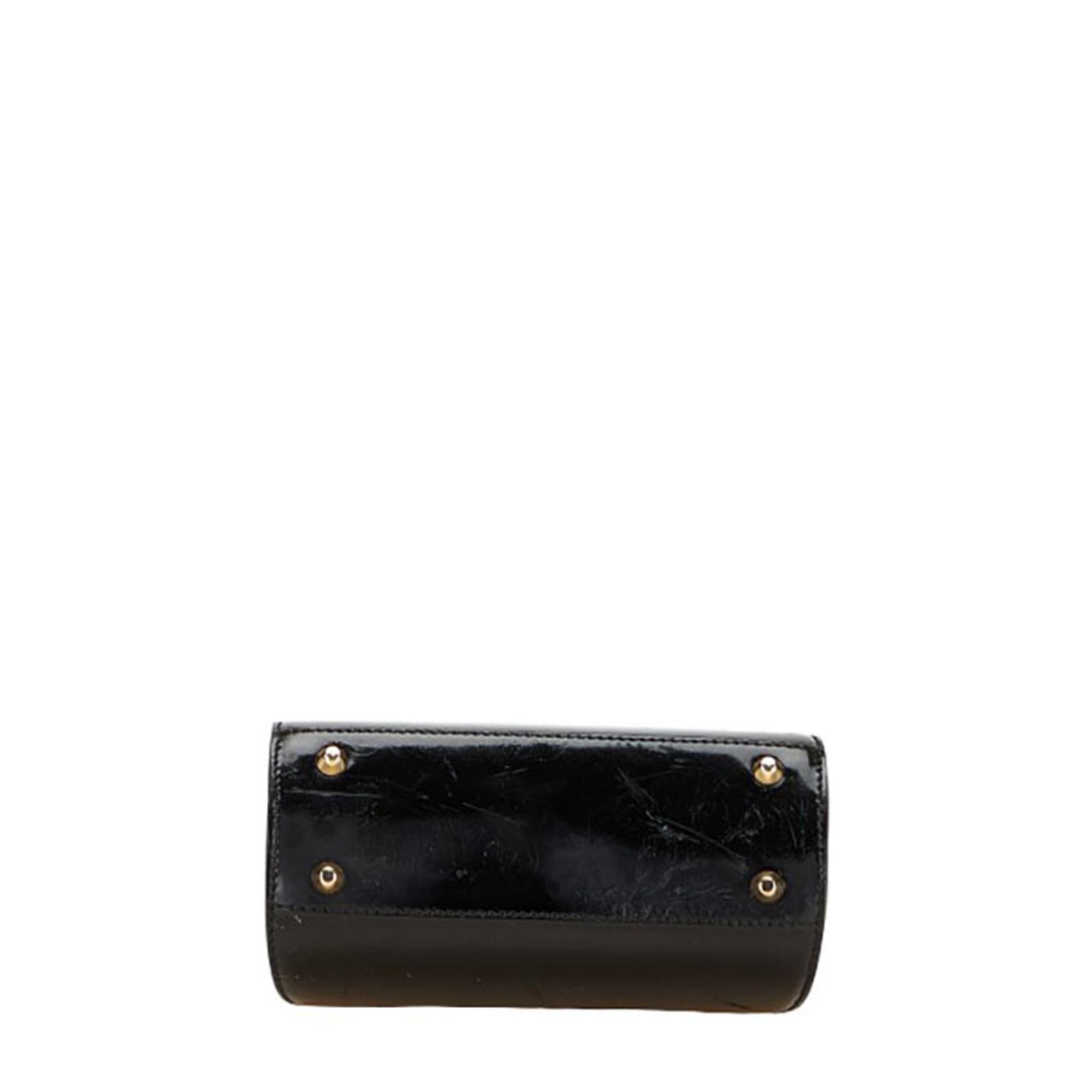 Christian Dior Black Patent Leather Handbag Shoulder Bag (Pre-Owned)