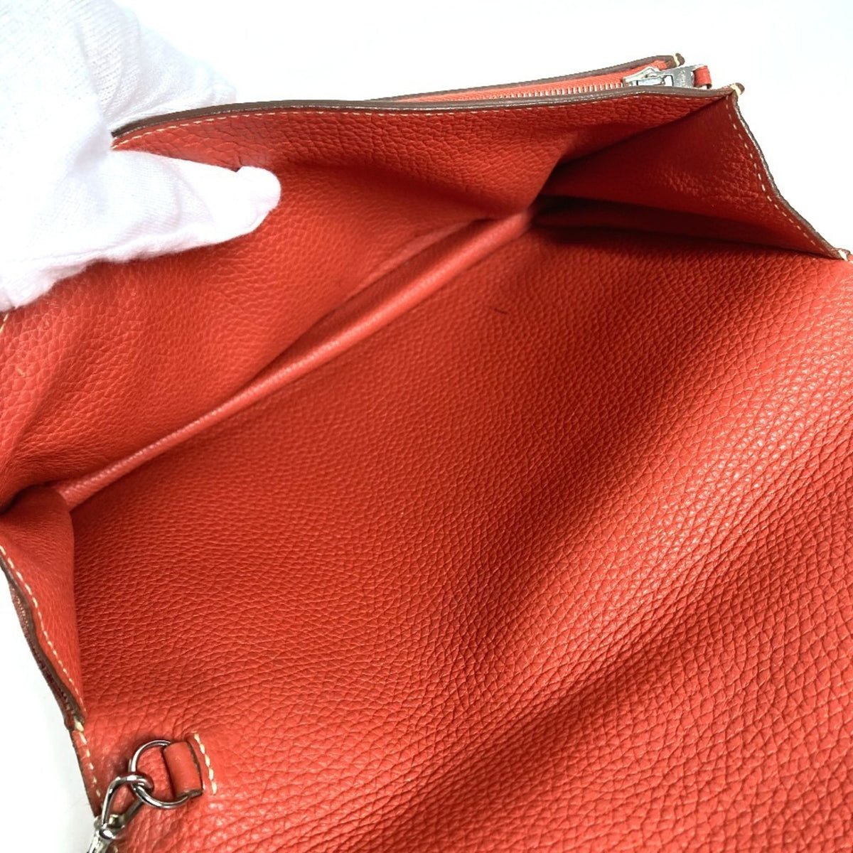 Hermes Brown Leather Clutch Bag Handbag Pochette Pouch (Pre-Owned)
