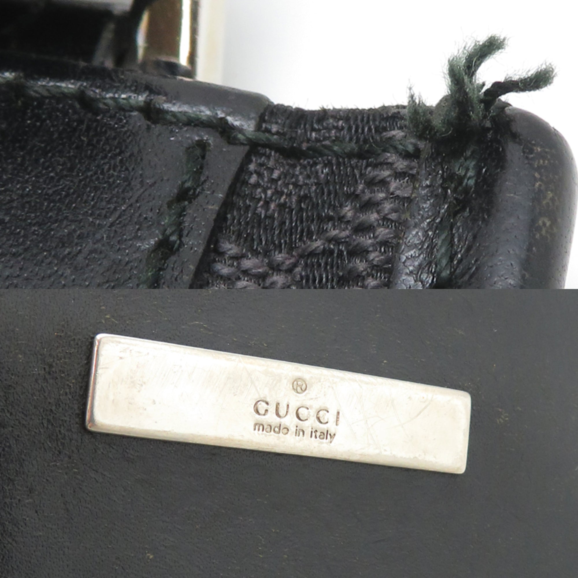 Gucci Black Gg Canvas Shoulder Bag (Pre-Owned)