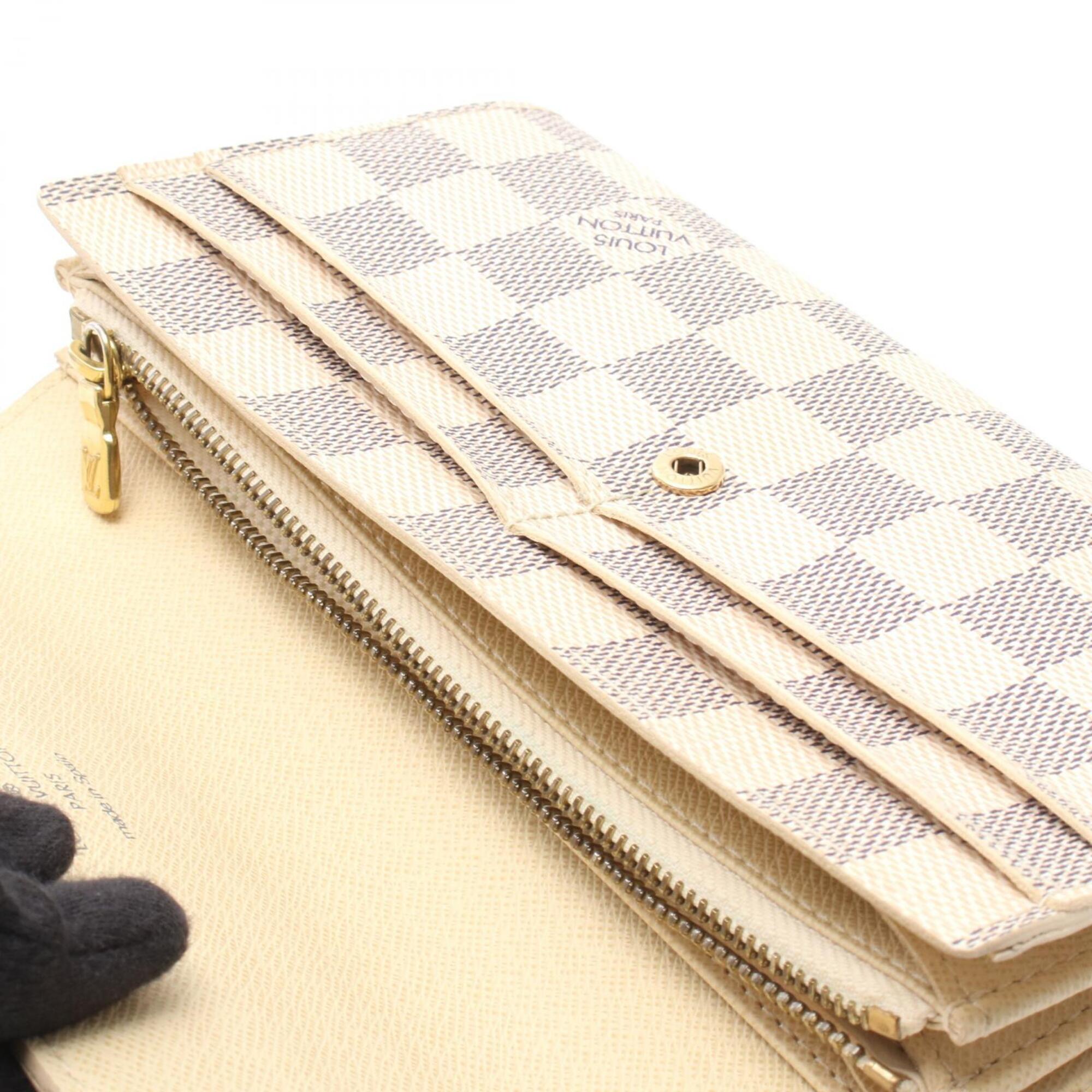 Louis Vuitton White Damier Azur Long Wallet (Bi-Fold) (Pre-Owned)