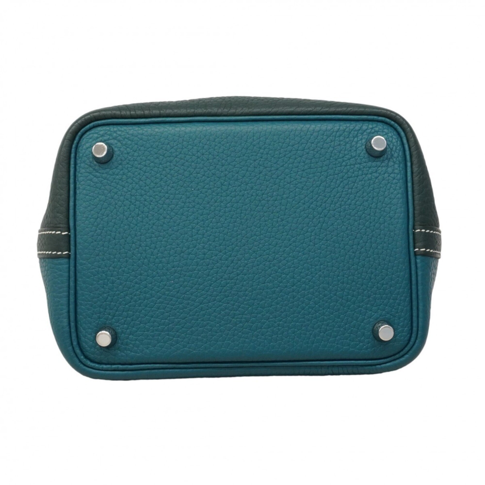 Hermes Green Taurillon Clemence Leather Handbag (Pre-Owned)