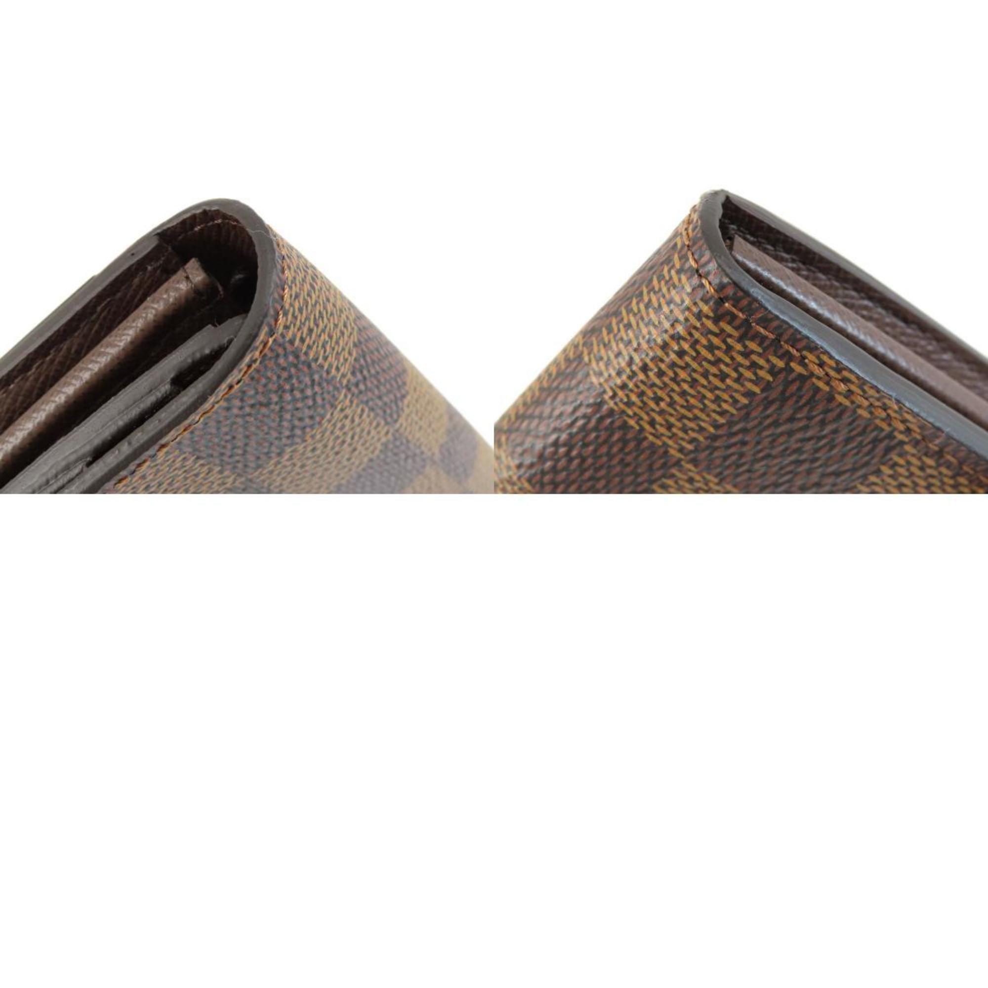 Louis Vuitton Damier Canvas Ebene Damier Canvas Long Wallet (Bi-Fold) (Pre-Owned)