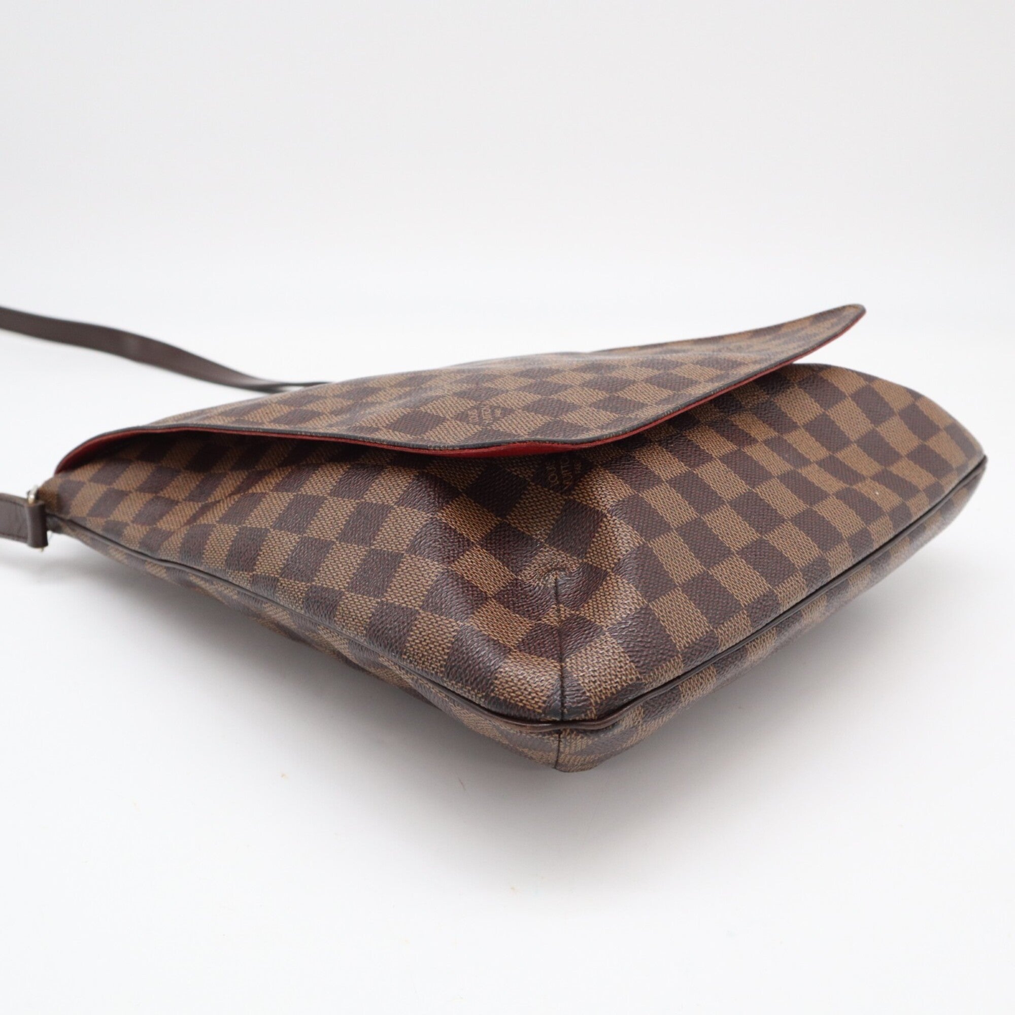 Louis Vuitton Beige Brown Damier Canvas Leather Coated Canvas Shoulder Bag (Pre-Owned)