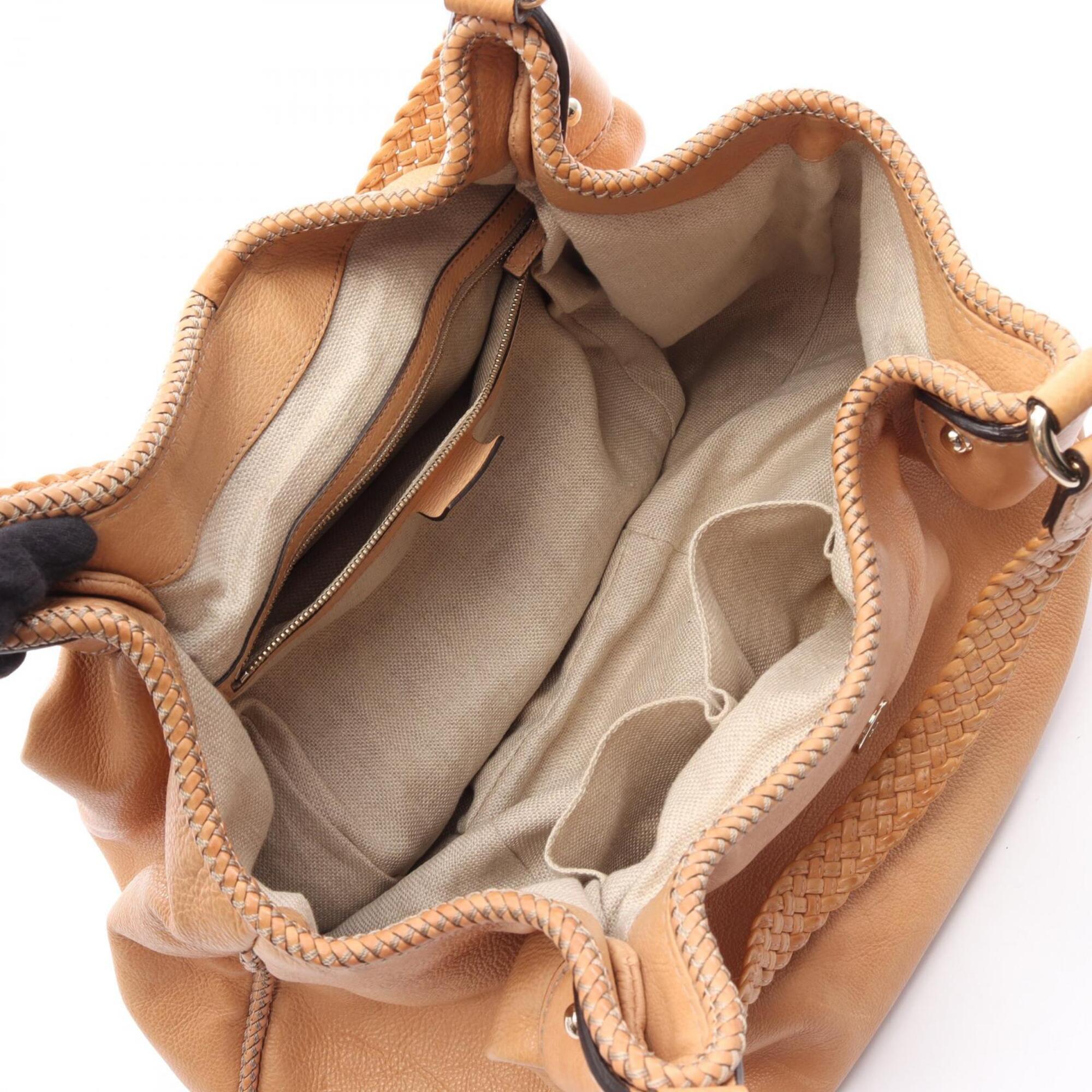 Gucci Beige Leather Handbag Shoulder Bag (Pre-Owned)
