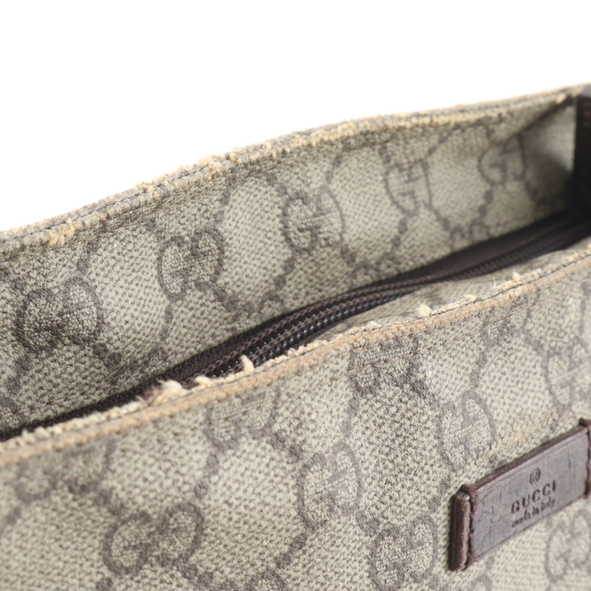 Gucci Brown Leather Coated Canvas Shoulder Bag Tote Bag (Pre-Owned)