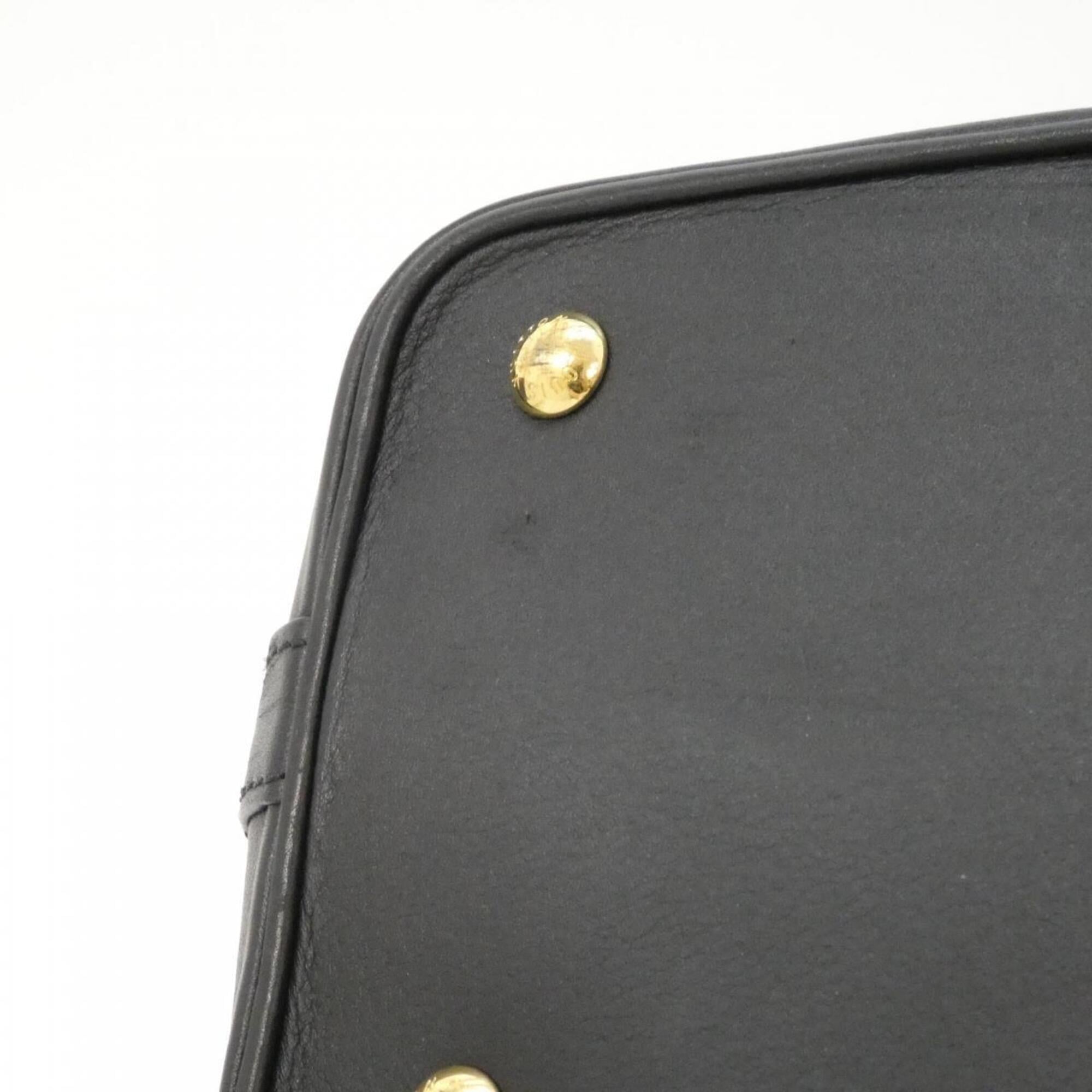 Louis Vuitton Black Leather Shoulder Bag (Pre-Owned)