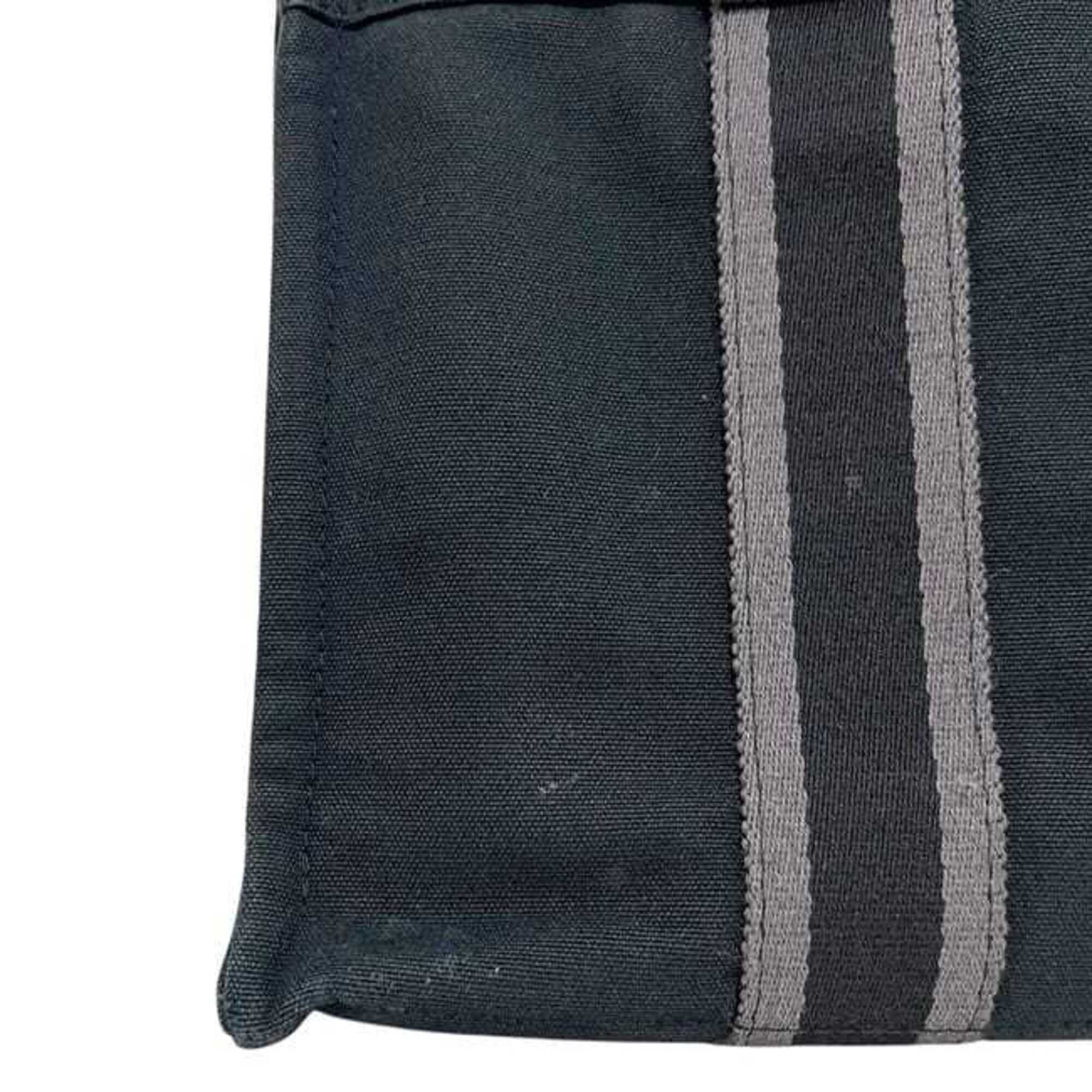 Hermes Deauville Black Canvas Handbag (Pre-Owned)