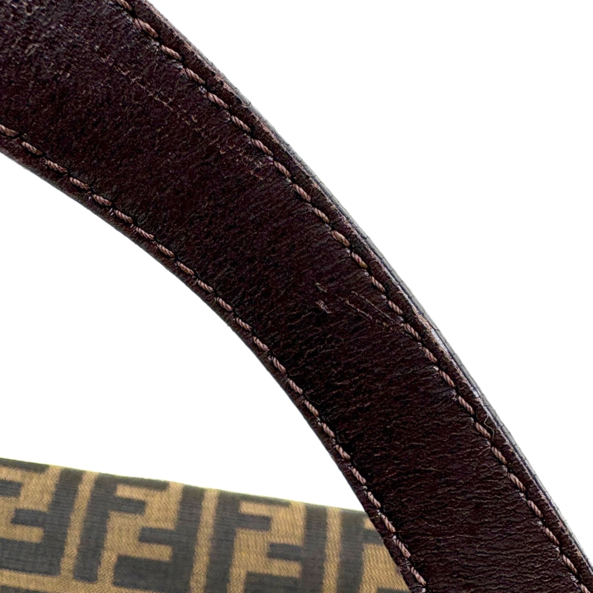 Fendi Brown Canvas Leather Shoulder Bag (Pre-Owned)