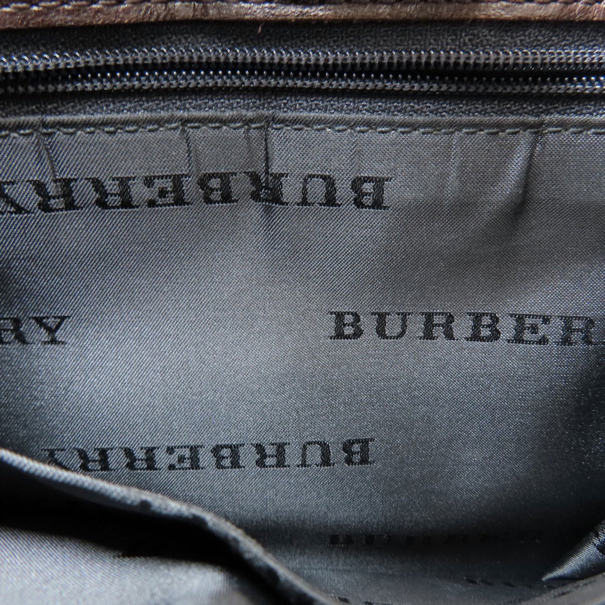 Burberry Beige Brown Canvas Leather Shoulder Bag (Pre-Owned)