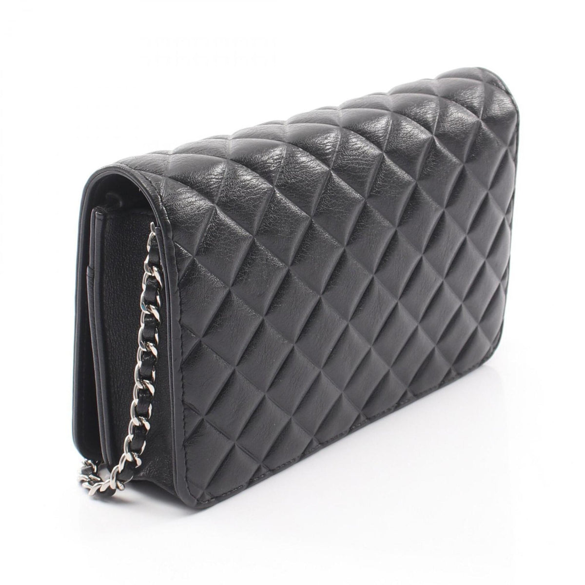 Chanel Black Leather Handbag Shoulder Bag (Pre-Owned)
