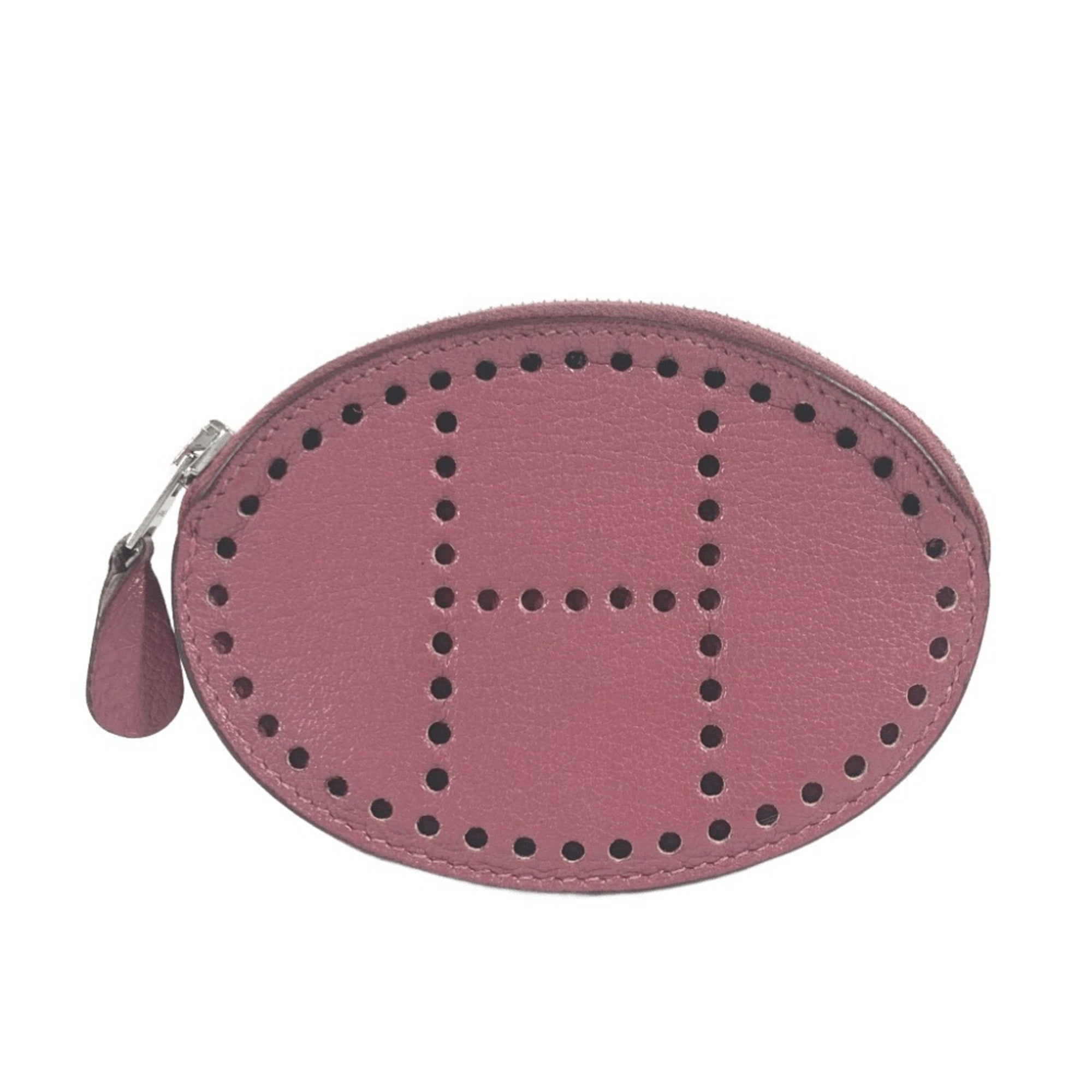Hermes Purple Leather Coin Purse/Coin Case (Pre-Owned)