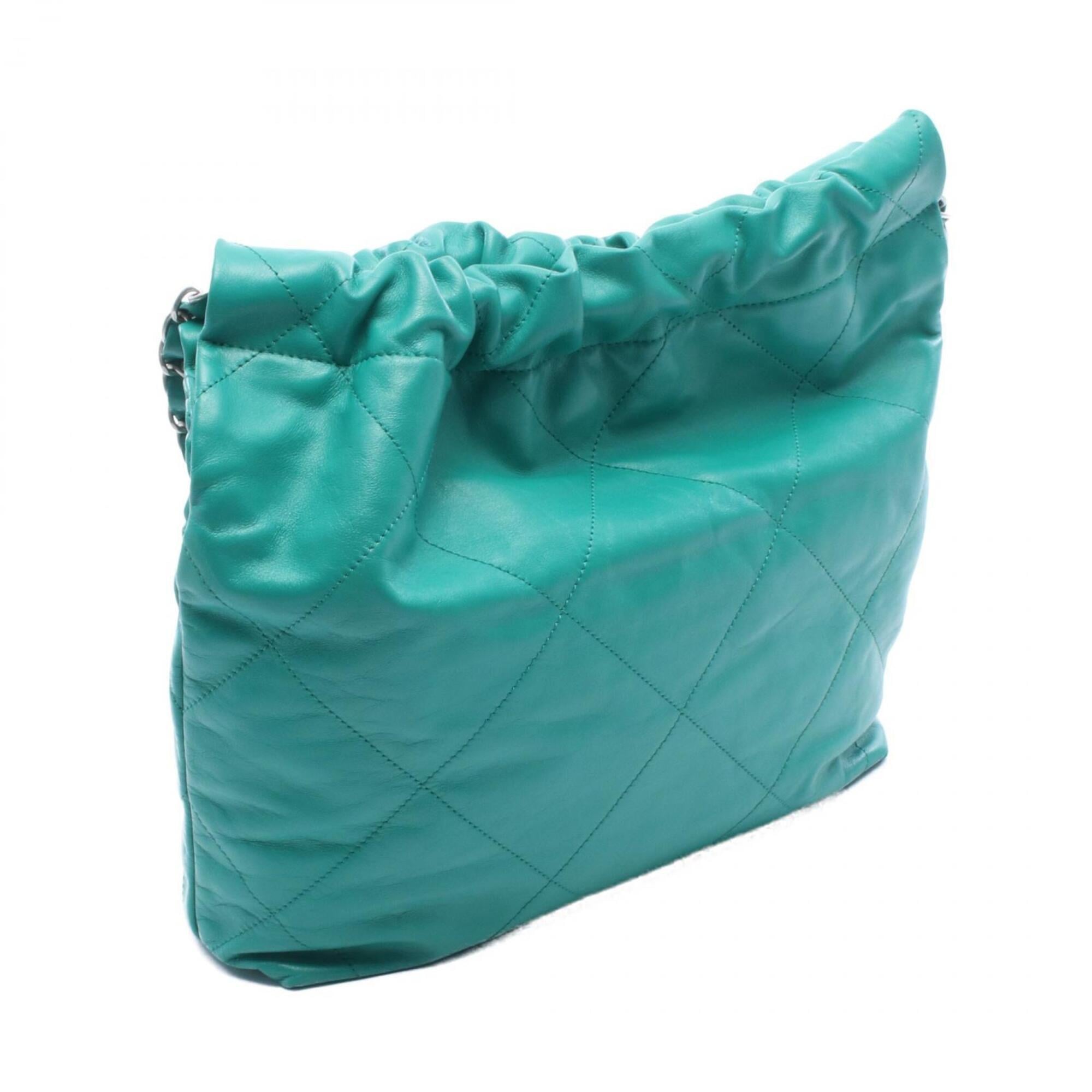 Chanel Green Leather Handbag Pouch Shoulder Bag (Pre-Owned)