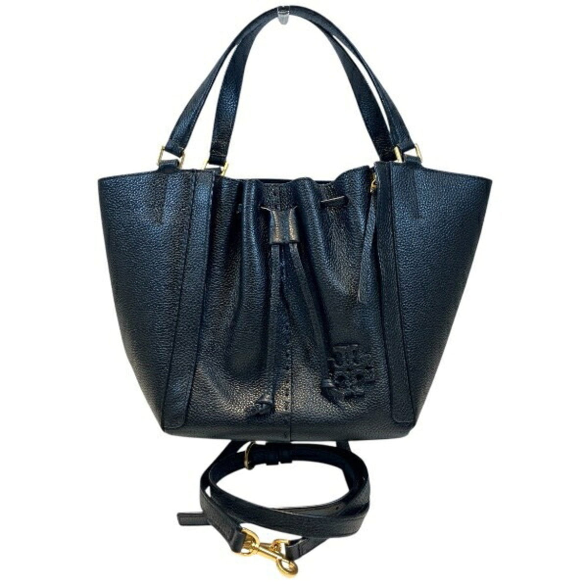 Tory Burch Black Leather Handbag Shoulder Bag (Pre-Owned)