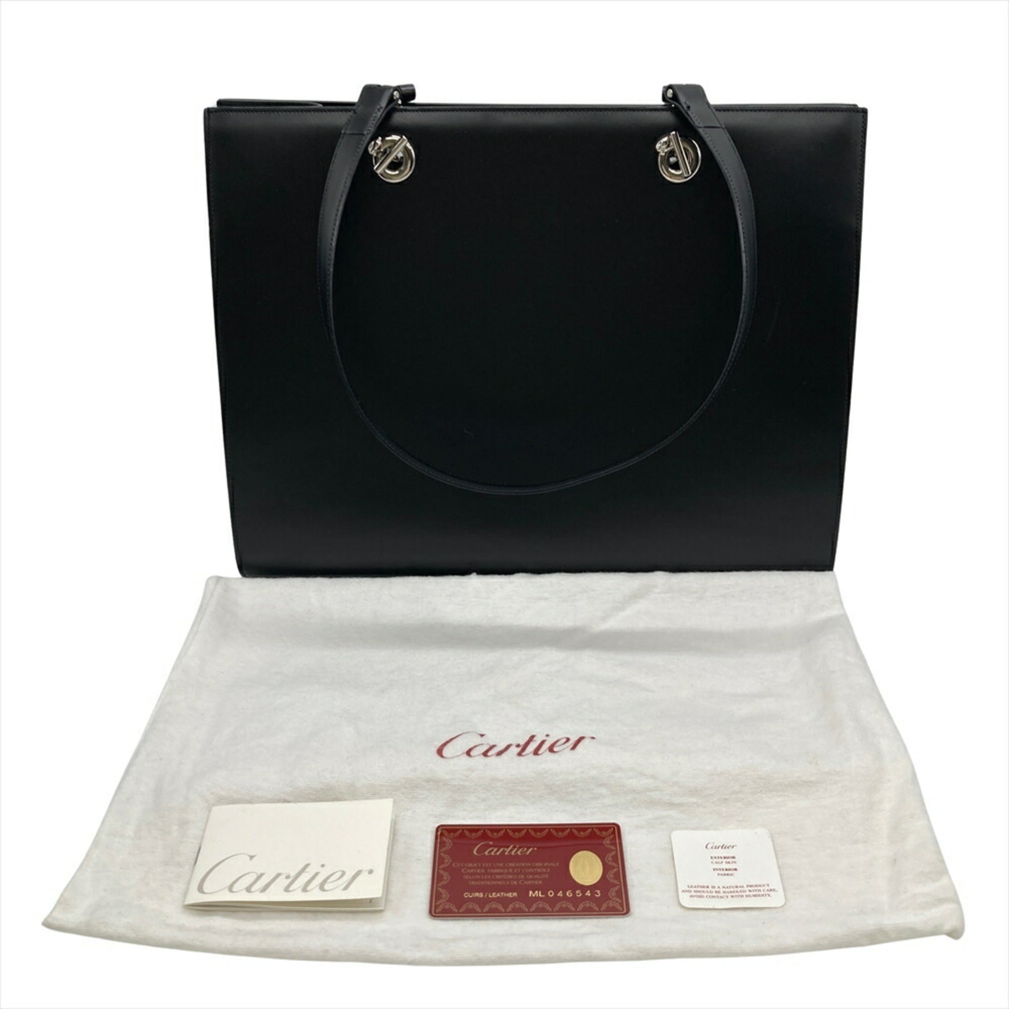 Cartier Black Leather Tote Bag (Pre-Owned)