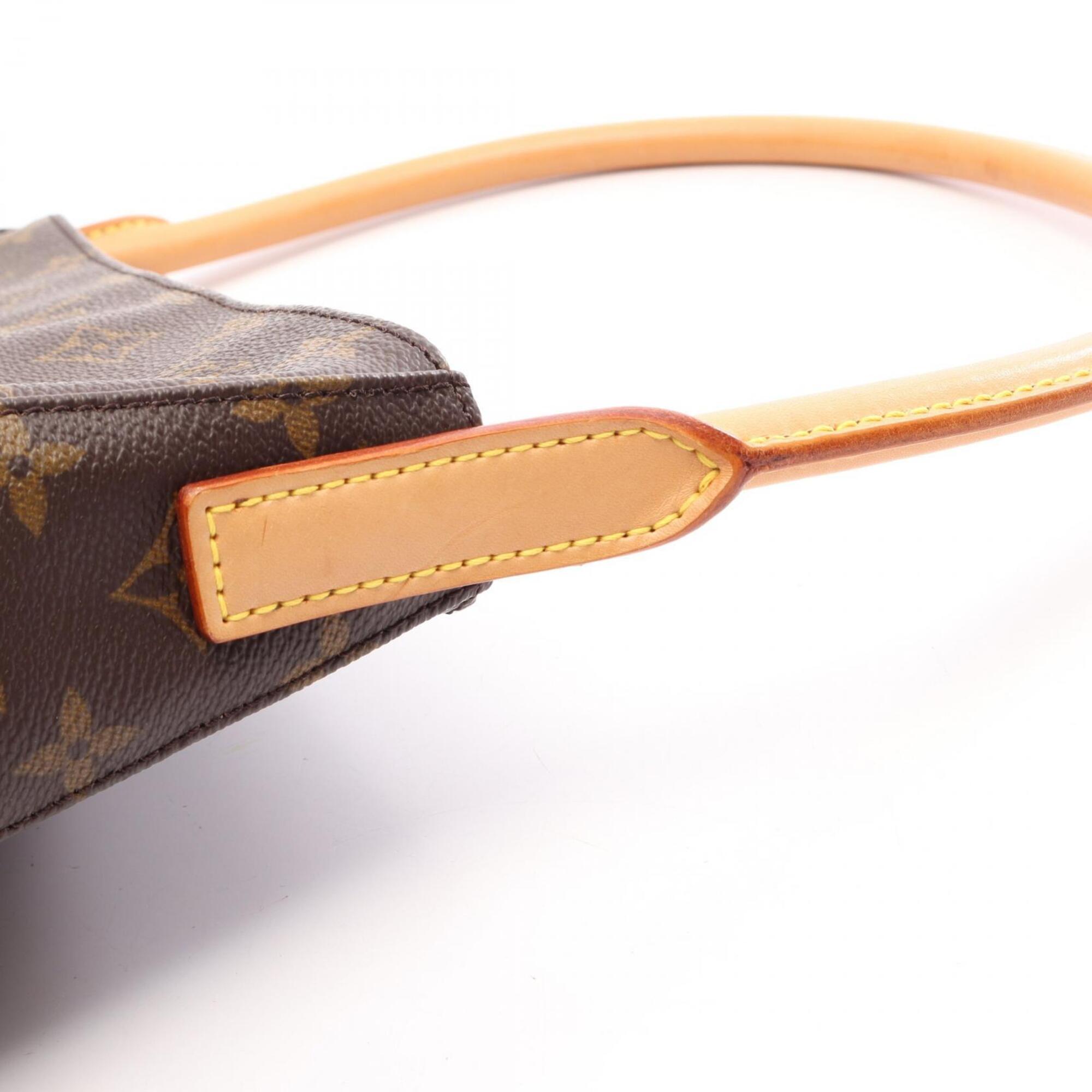 Louis Vuitton Brown Coated Canvas Leather Handbag Shoulder Bag (Pre-Owned)