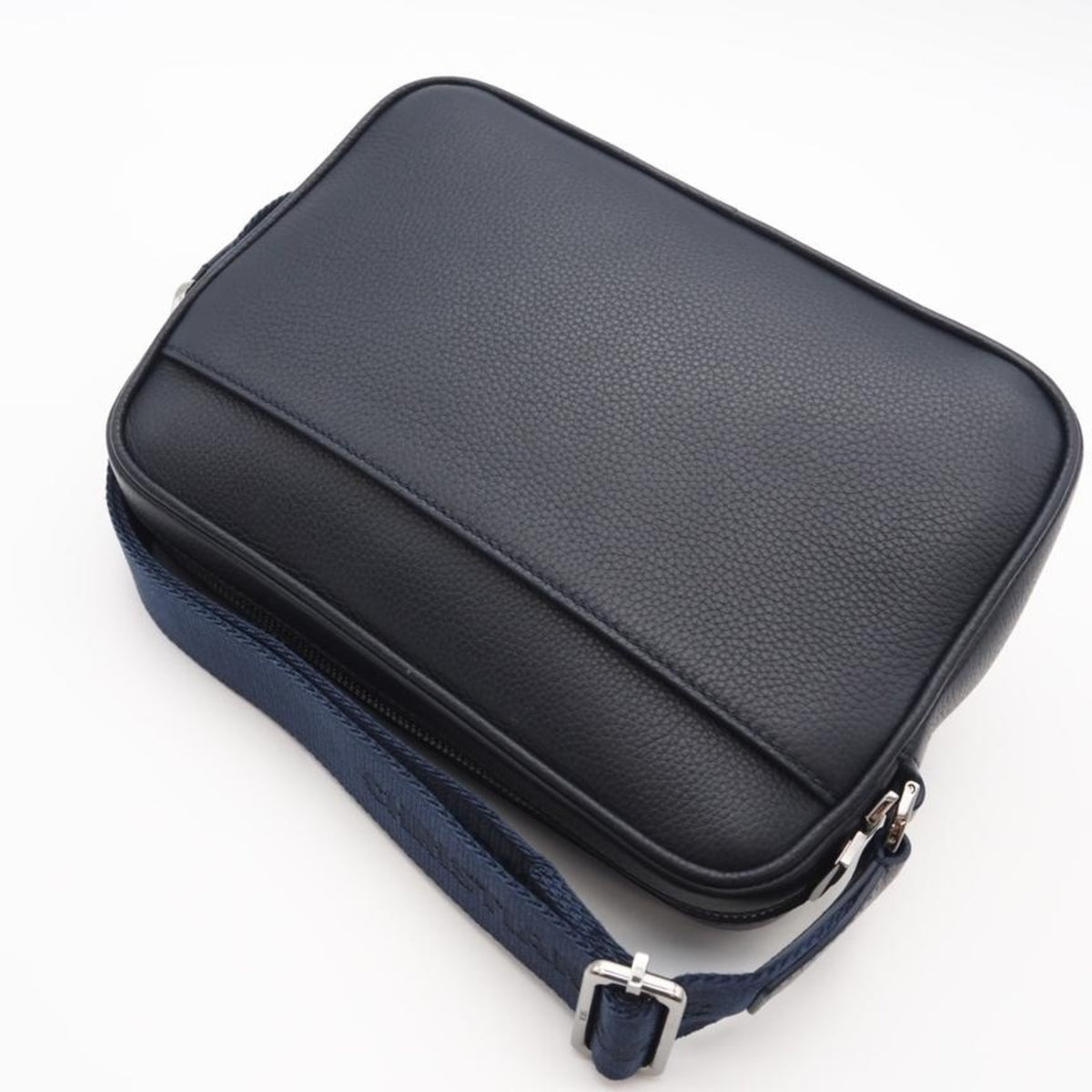 Christian Dior Navy Leather Messenger Bag Shoulder Bag (Pre-Owned)