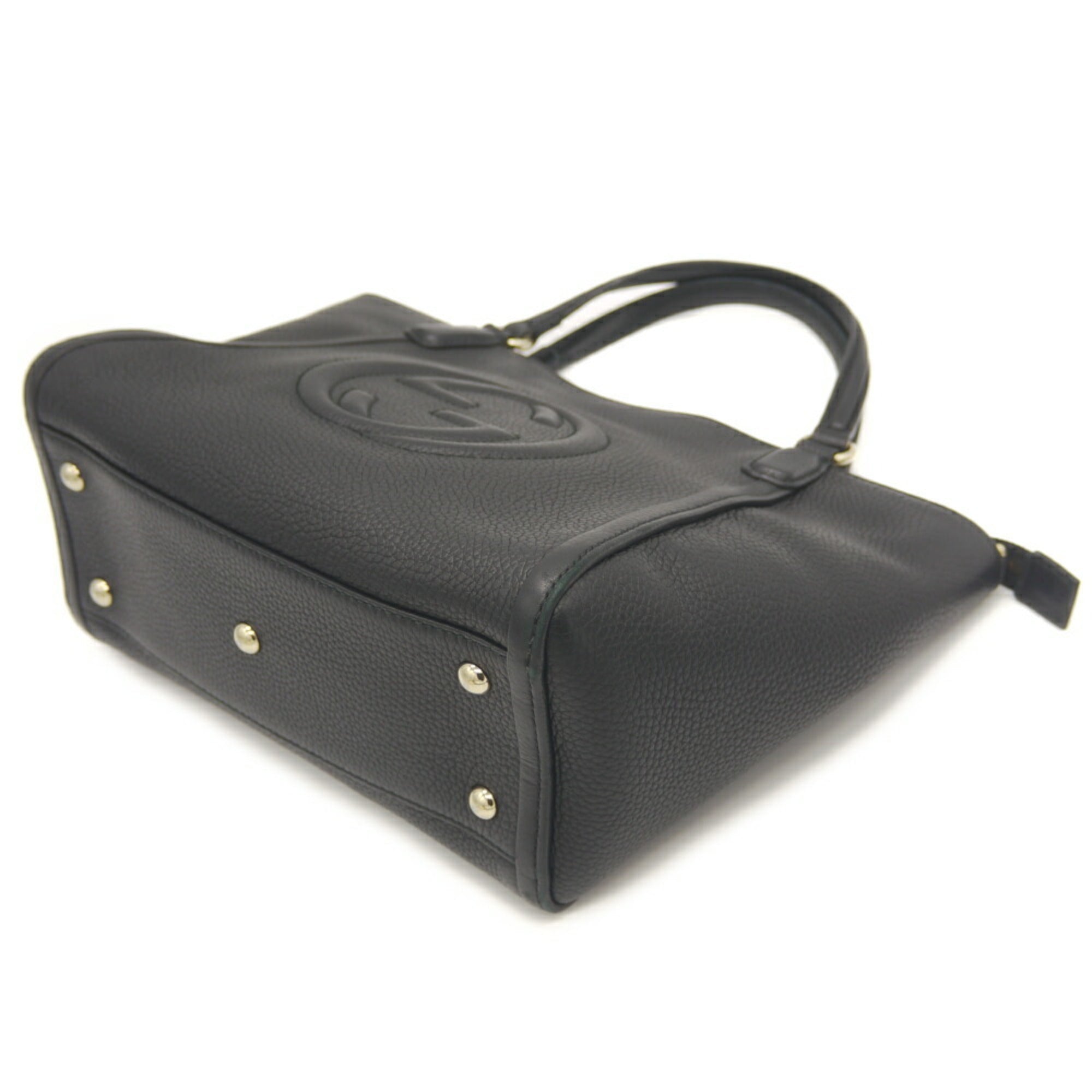 Gucci Black Leather Handbag Shoulder Bag (Pre-Owned)