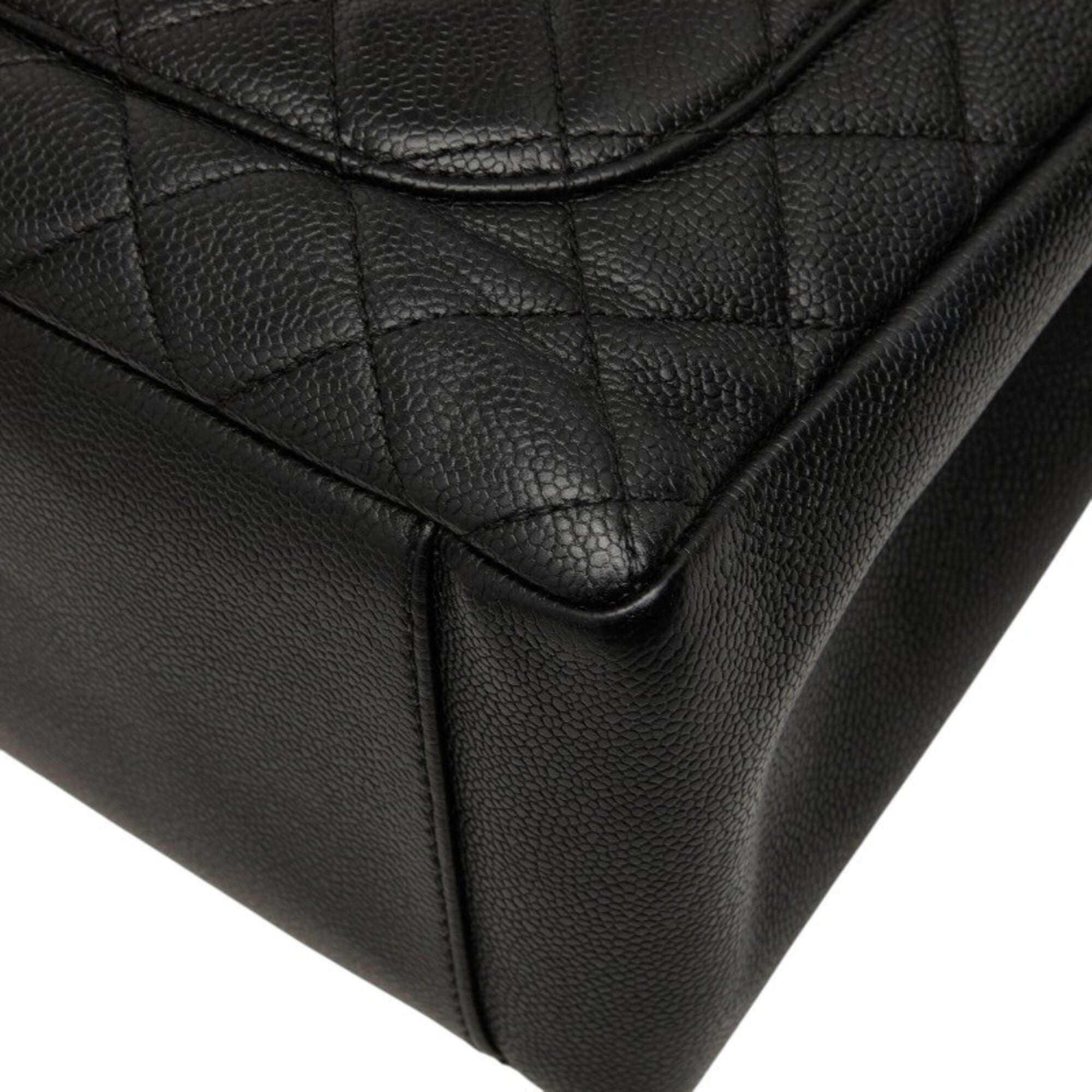 Chanel Black Grained Calfskin Shoulder Bag Tote Bag (Pre-Owned)