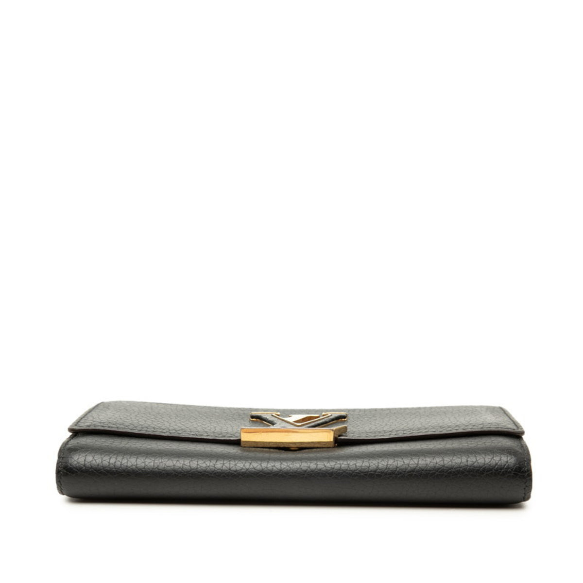 Louis Vuitton Black Noir Leather Long Wallet (Bi-Fold) (Pre-Owned)