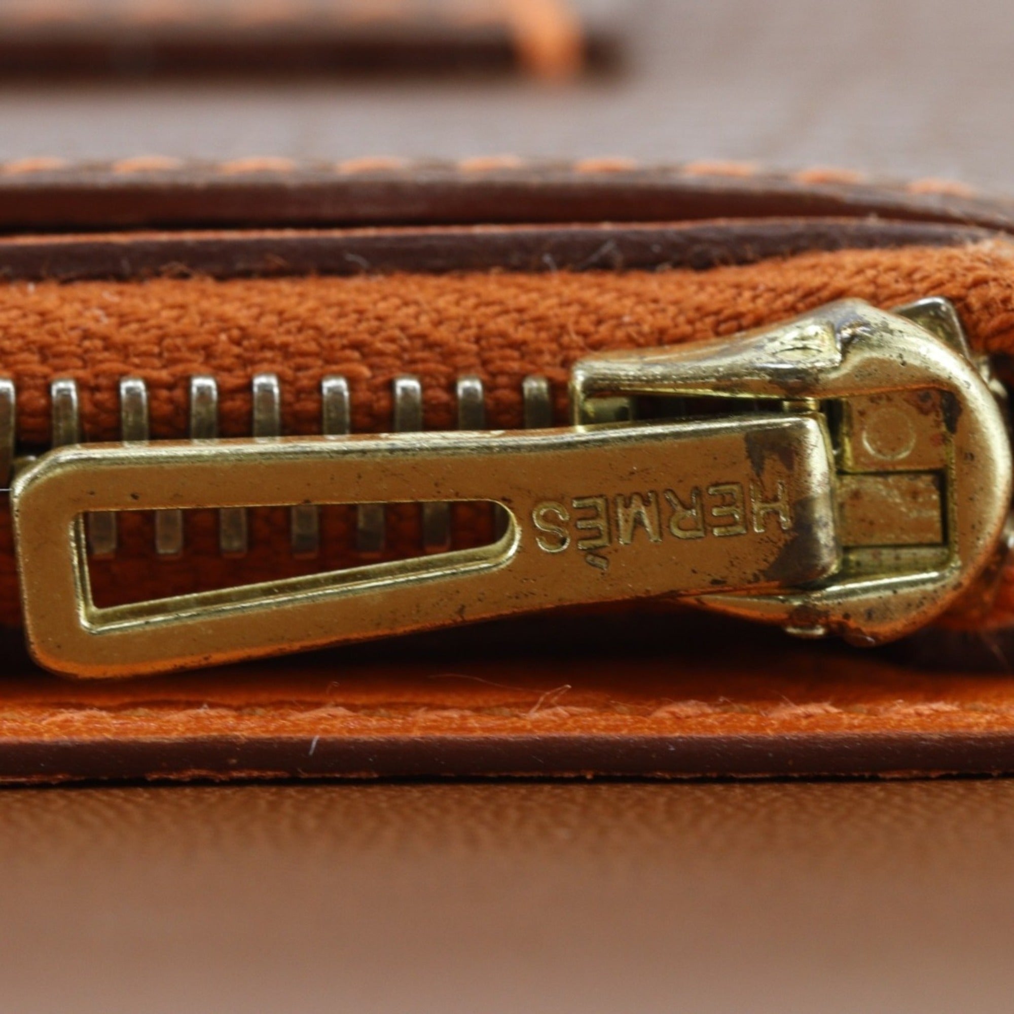 Hermes Brown Togo Leather Long Wallet (Bi-Fold) (Pre-Owned)