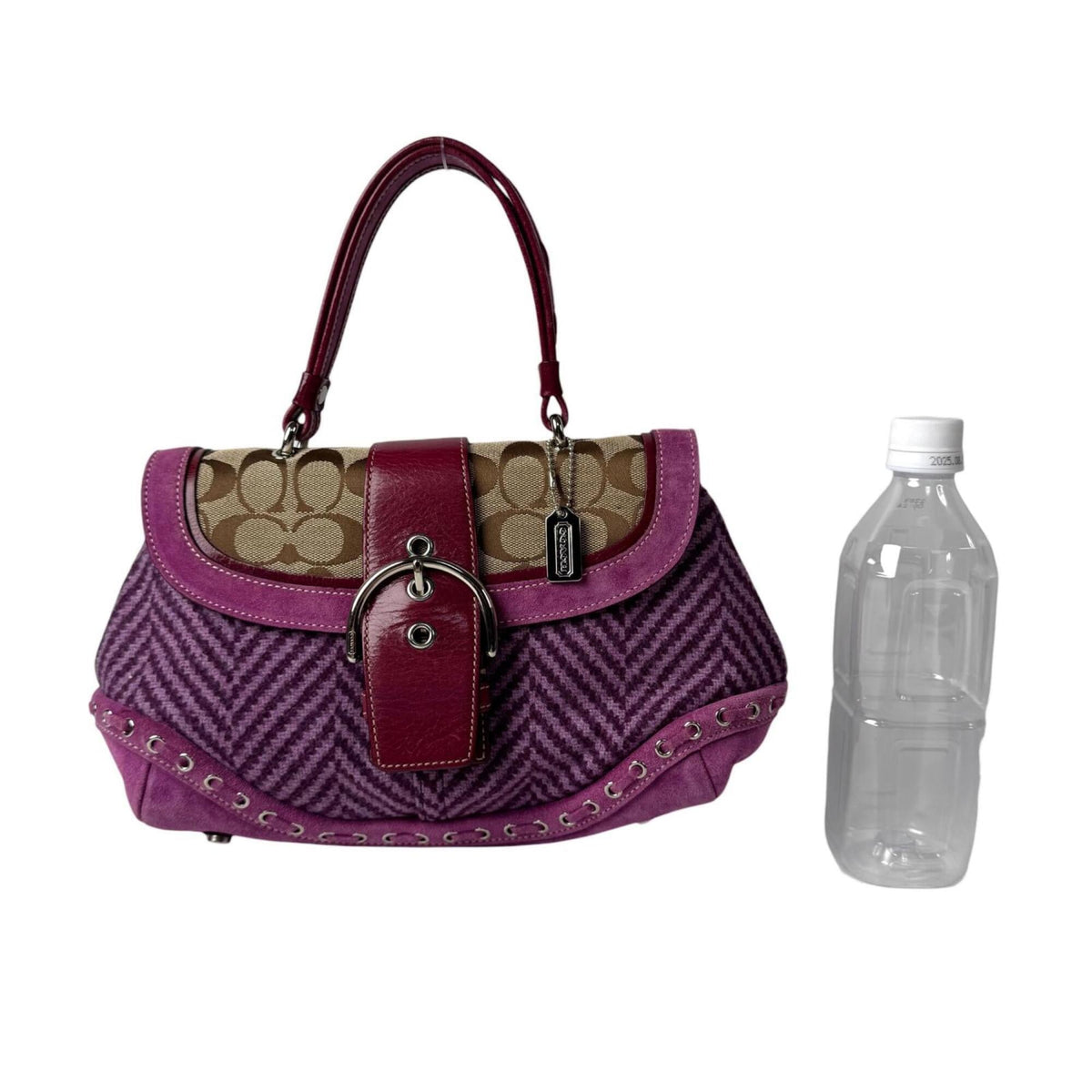 Coach Purple Suede Wool Jacquard Patent Leather Handbag (Pre-Owned)