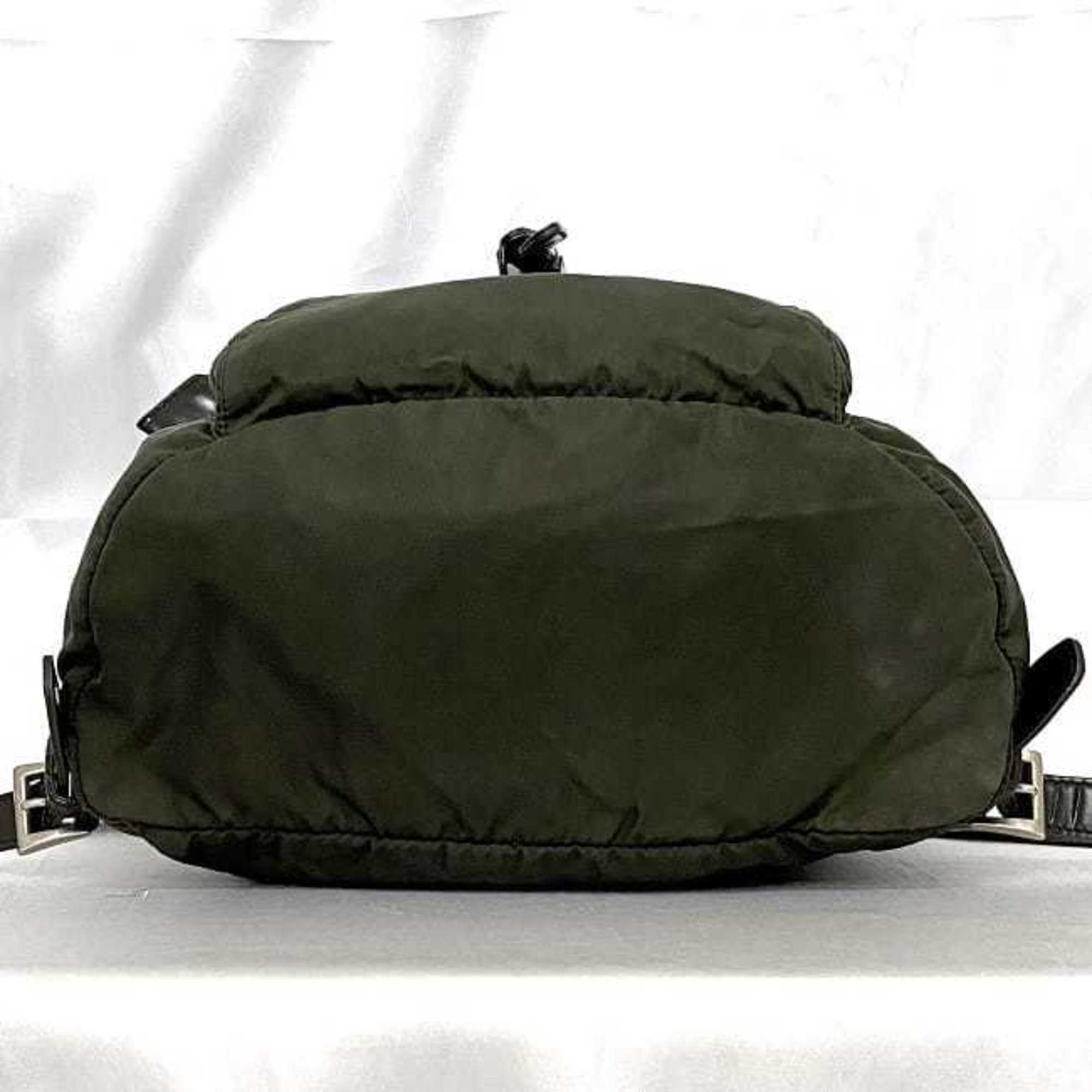 Prada Khaki Nylon Backpack (Pre-Owned)