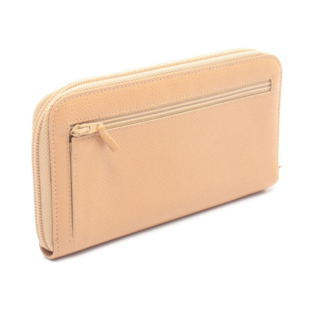 Chanel Brown Leather Long Wallet (Bi-Fold) (Pre-Owned)