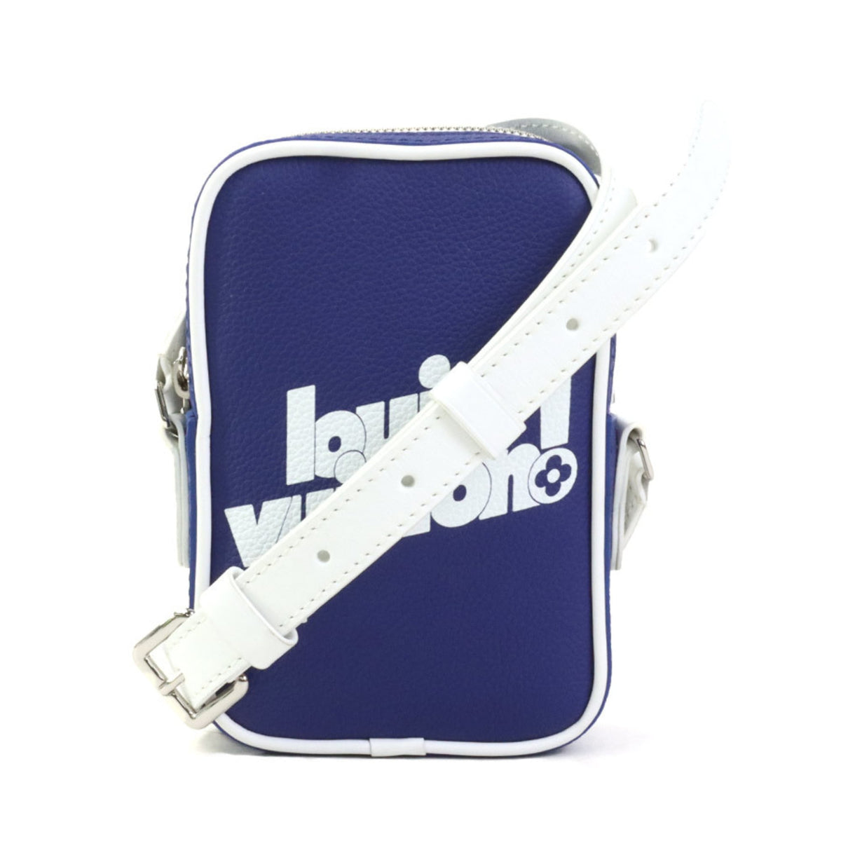 Louis Vuitton Blue White Leather Shoulder Bag (Pre-Owned)