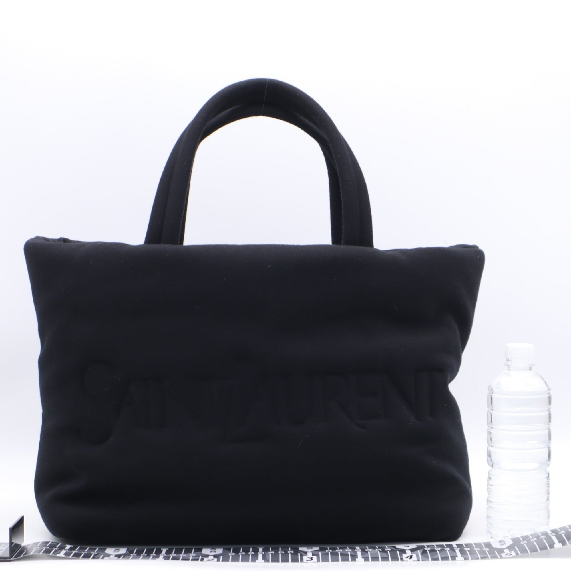 Yves Saint Laurent Black Cotton Handbag Tote Bag (Pre-Owned)