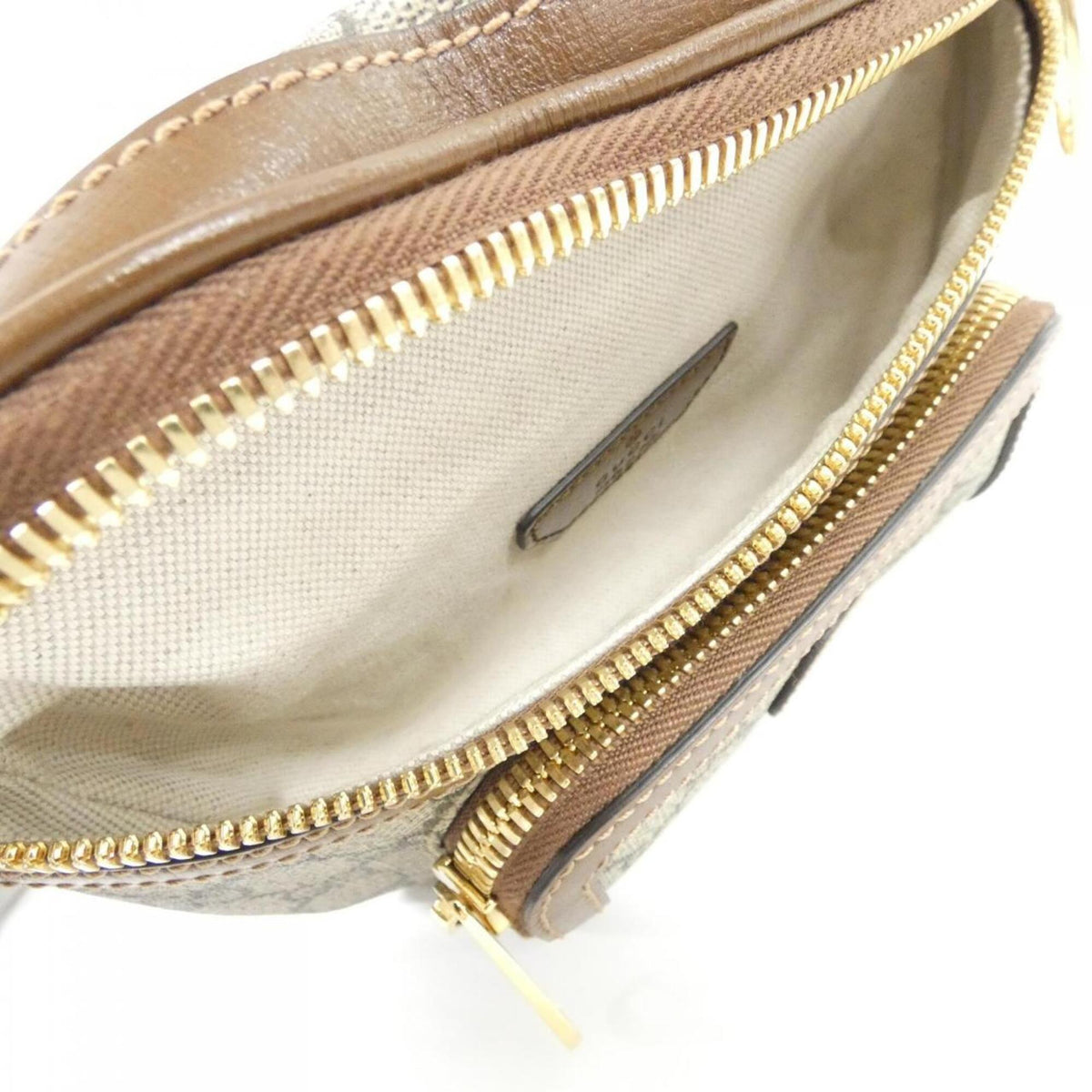 Gucci Beige Brown Gg Supreme Leather Fanny Pack (Pre-Owned)